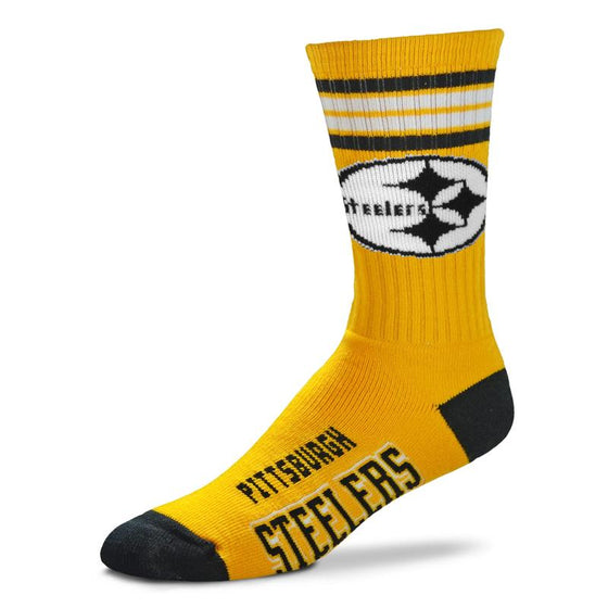 Pittsburgh Steelers 4 Stripe Deuce Sock Alternate - Large - 757 Sports Collectibles