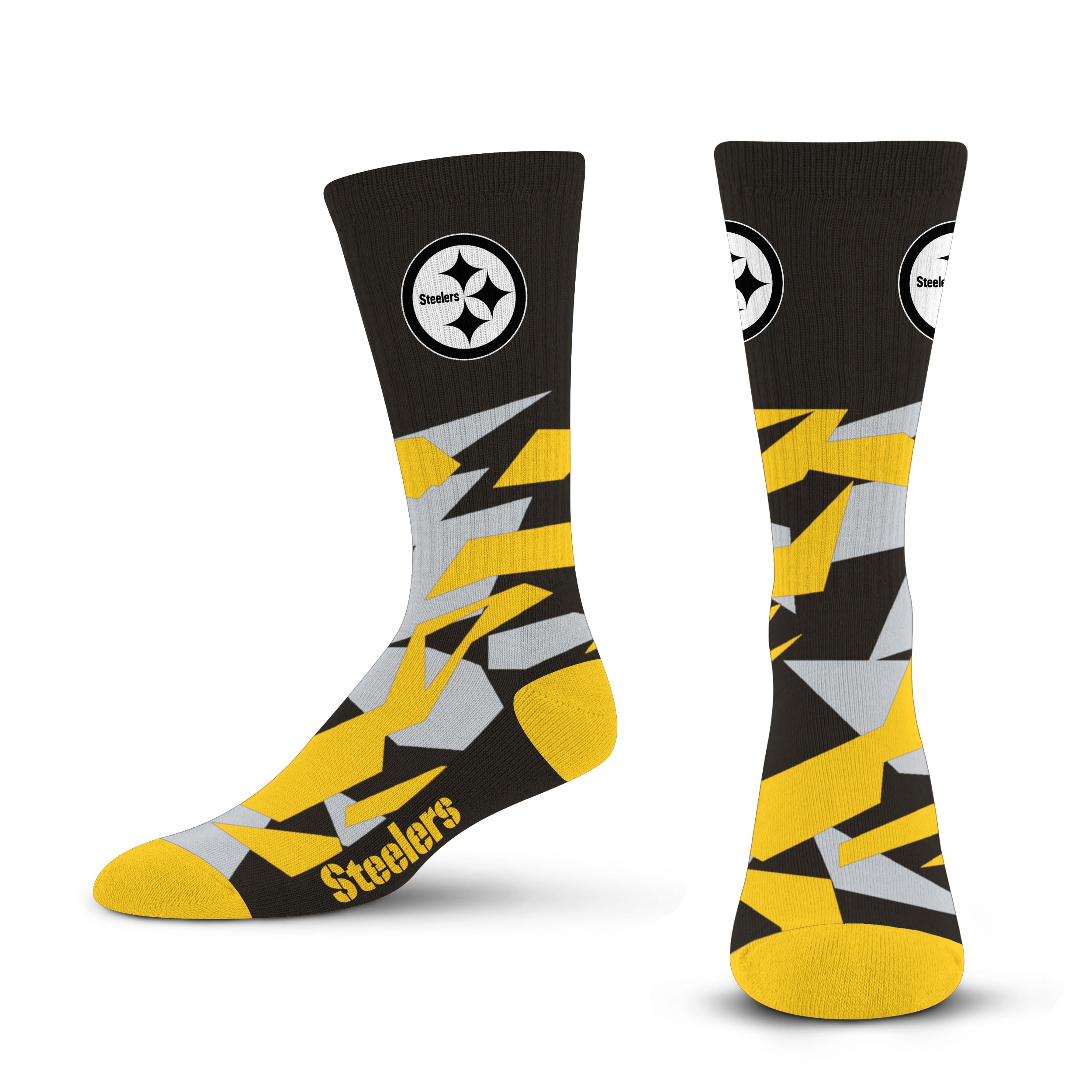 Pittsburgh Steelers Shattered Camo Socks - Large - Sports Collectibles, Sports Memorabilia, Sports Fan Shop, Sports Gifts