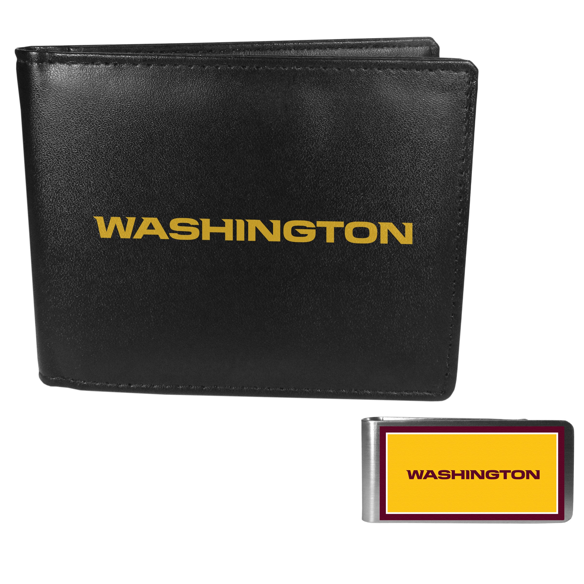 Washington Commanders Bi-fold Wallet & Color Money Clip - Sports Collectibles, Sports Memorabilia, Sports Fan Shop, Sports Gifts