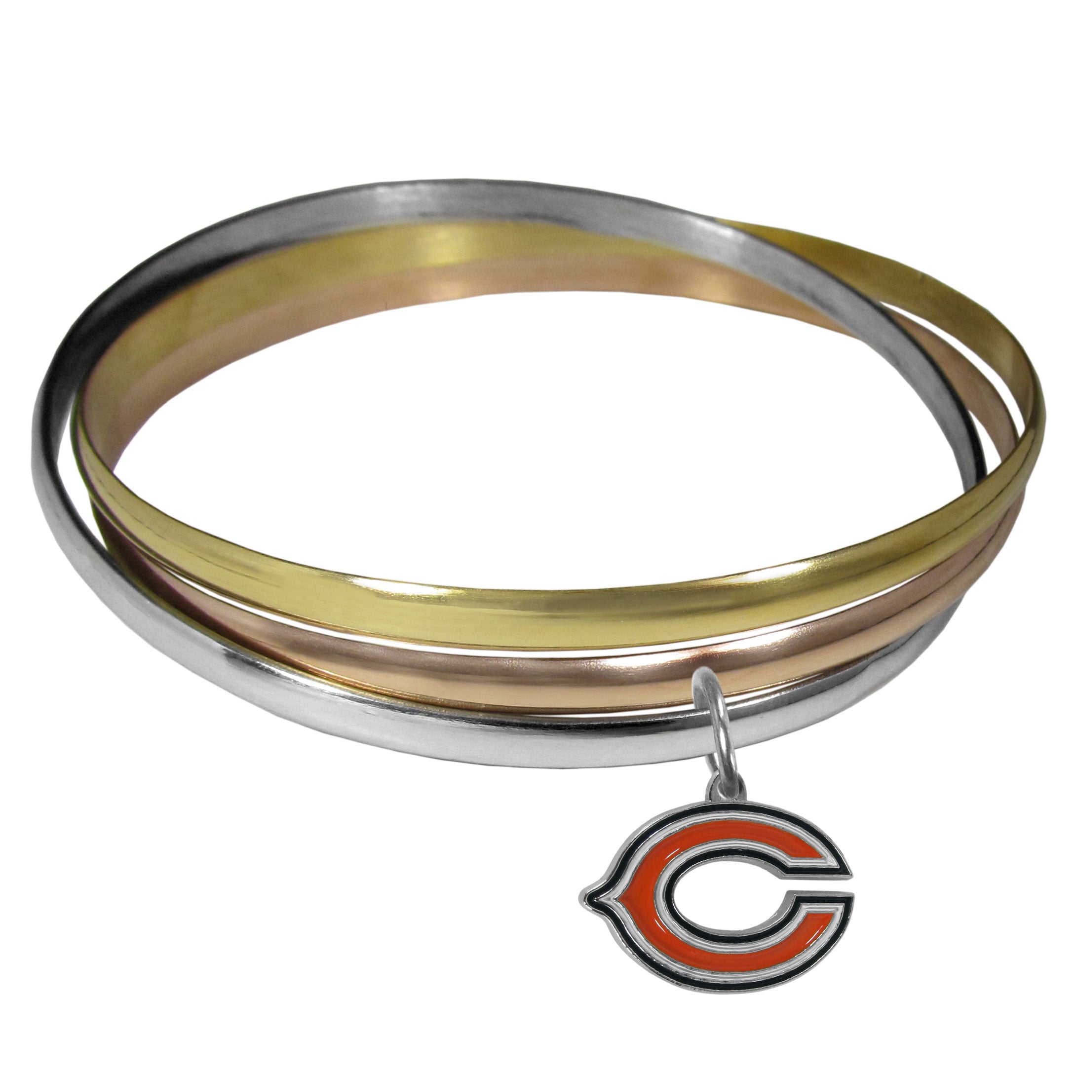 Chicago Bears Tri-color Bangle Bracelet - Sports Gifts, Sports Memorabilia, Sports Collectibles, Fan Shop