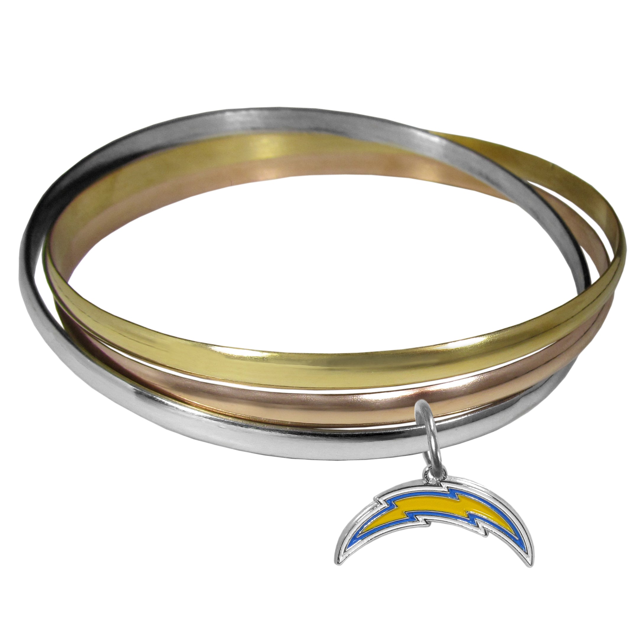 Los Angeles Chargers Tri-color Bangle Bracelet - Sports Gifts, Sports Memorabilia, Sports Collectibles, Fan Shop