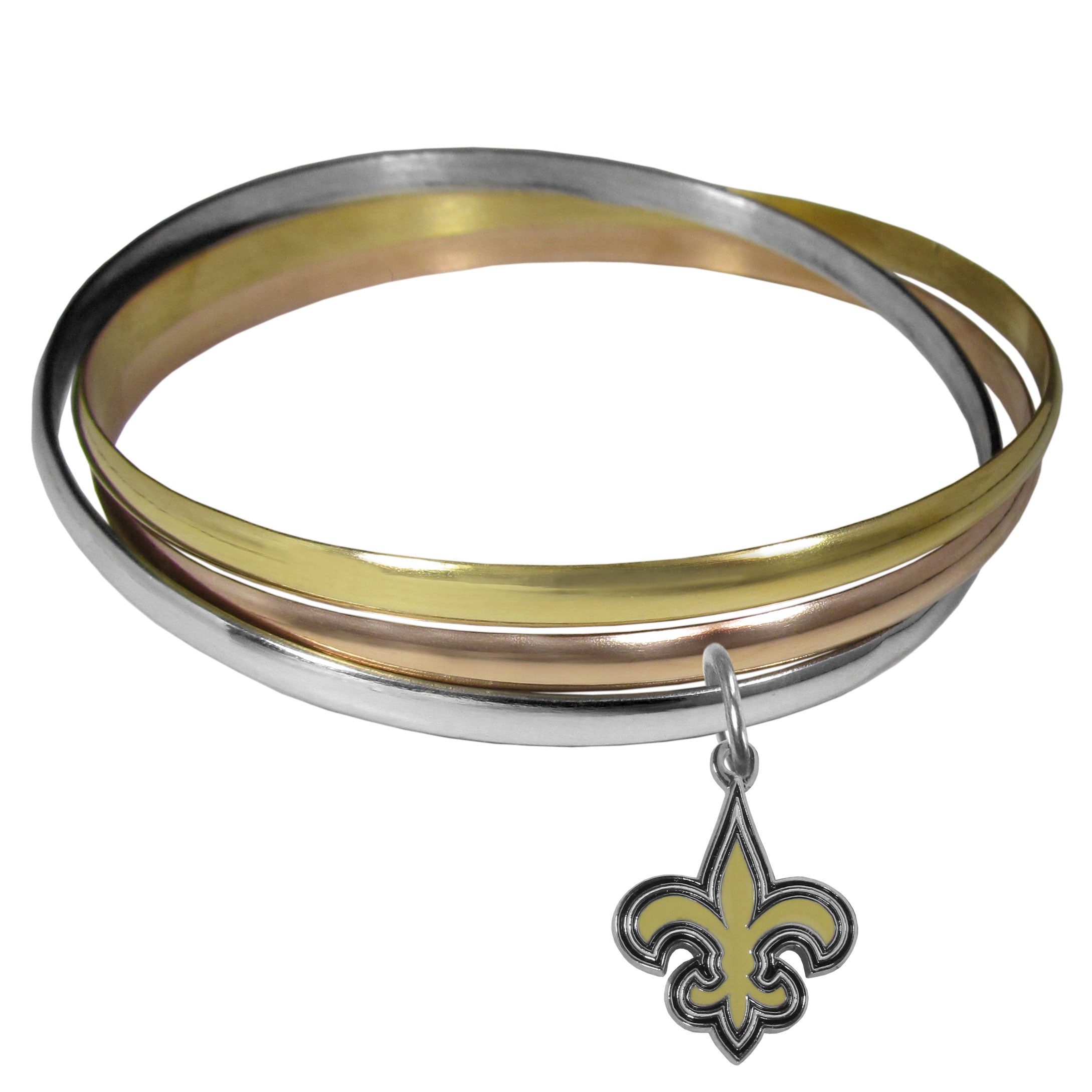 New Orleans Saints Tri-color Bangle Bracelet - Sports Gifts, Sports Memorabilia, Sports Collectibles, Fan Shop