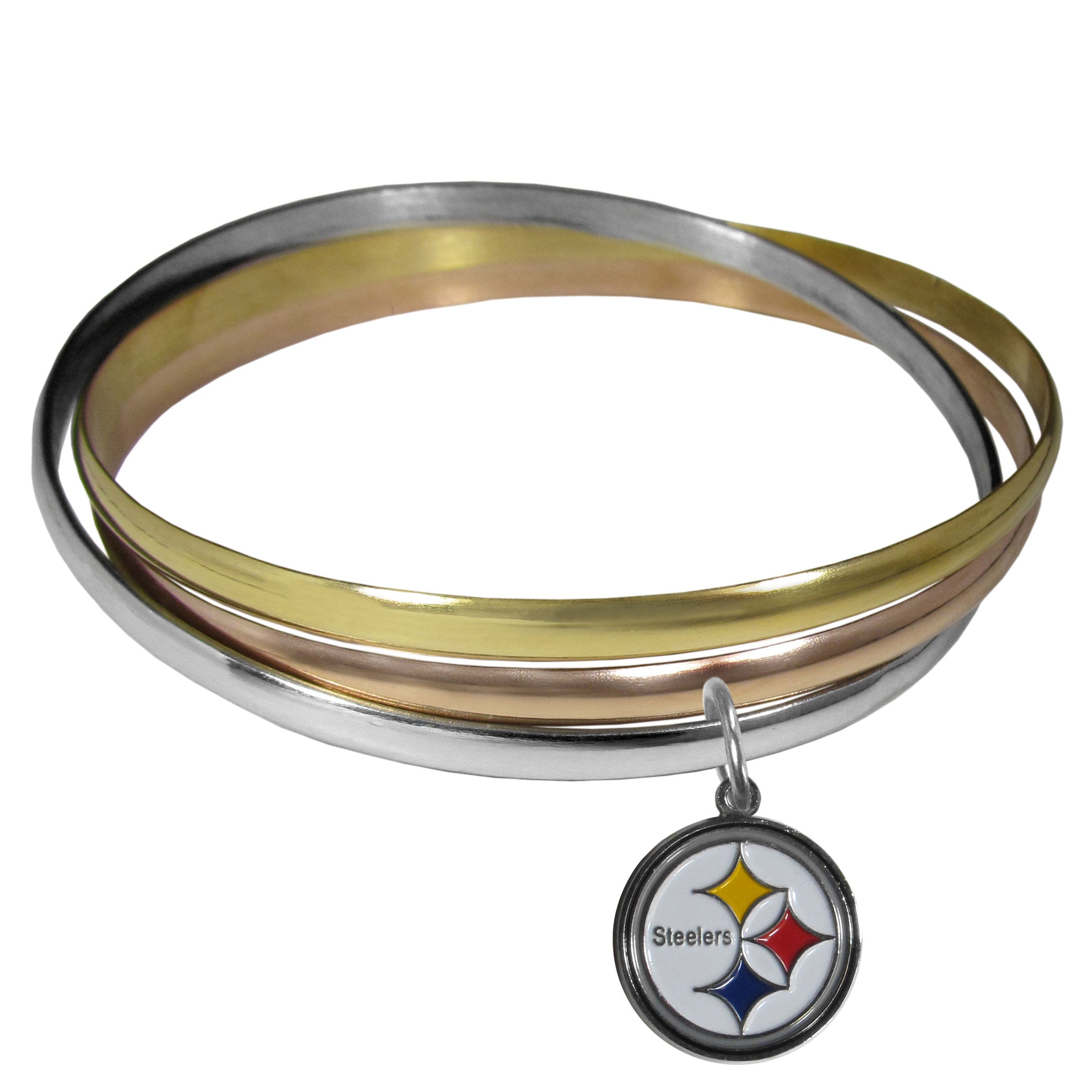 Pittsburgh Steelers Tri-color Bangle Bracelet - Sports Gifts, Sports Memorabilia, Sports Collectibles, Fan Shop