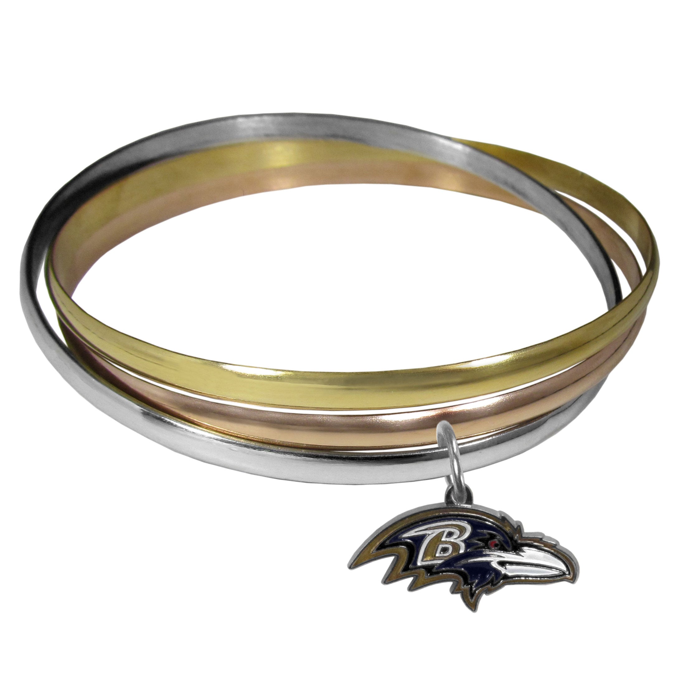 Baltimore Ravens Tri-color Bangle Bracelet - Sports Gifts, Sports Memorabilia, Sports Collectibles, Fan Shop