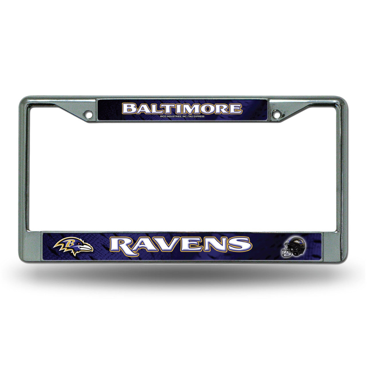 Baltimore Ravens License Plate Frame Chrome Printed Insert - Sports Collectibles, Sports Memorabilia, Sports Fan Shop, Sports Gifts