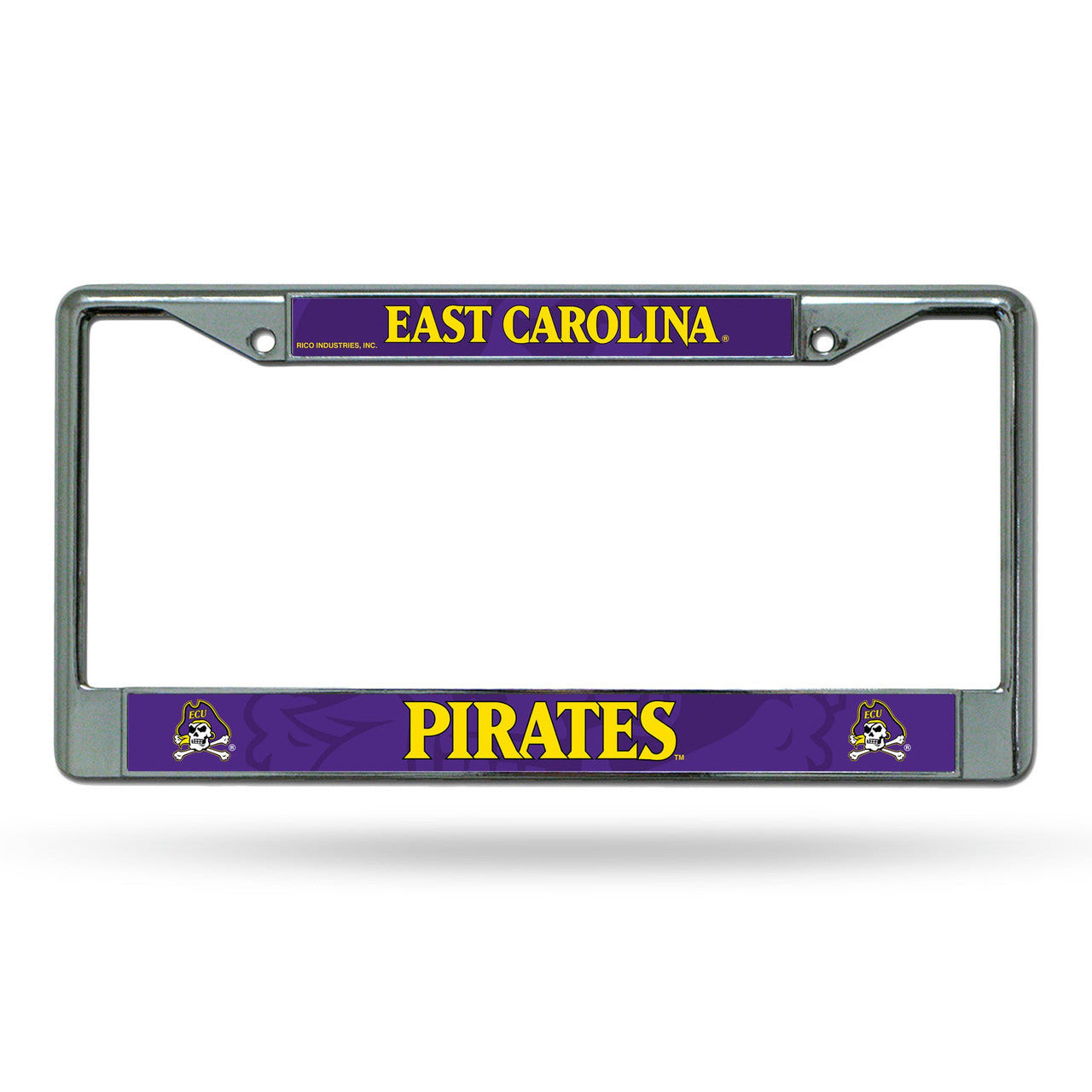 East Carolina Pirates License Plate Frame Chrome Printed Insert - Sports Collectibles, Sports Memorabilia, Sports Fan Shop, Sports Gifts