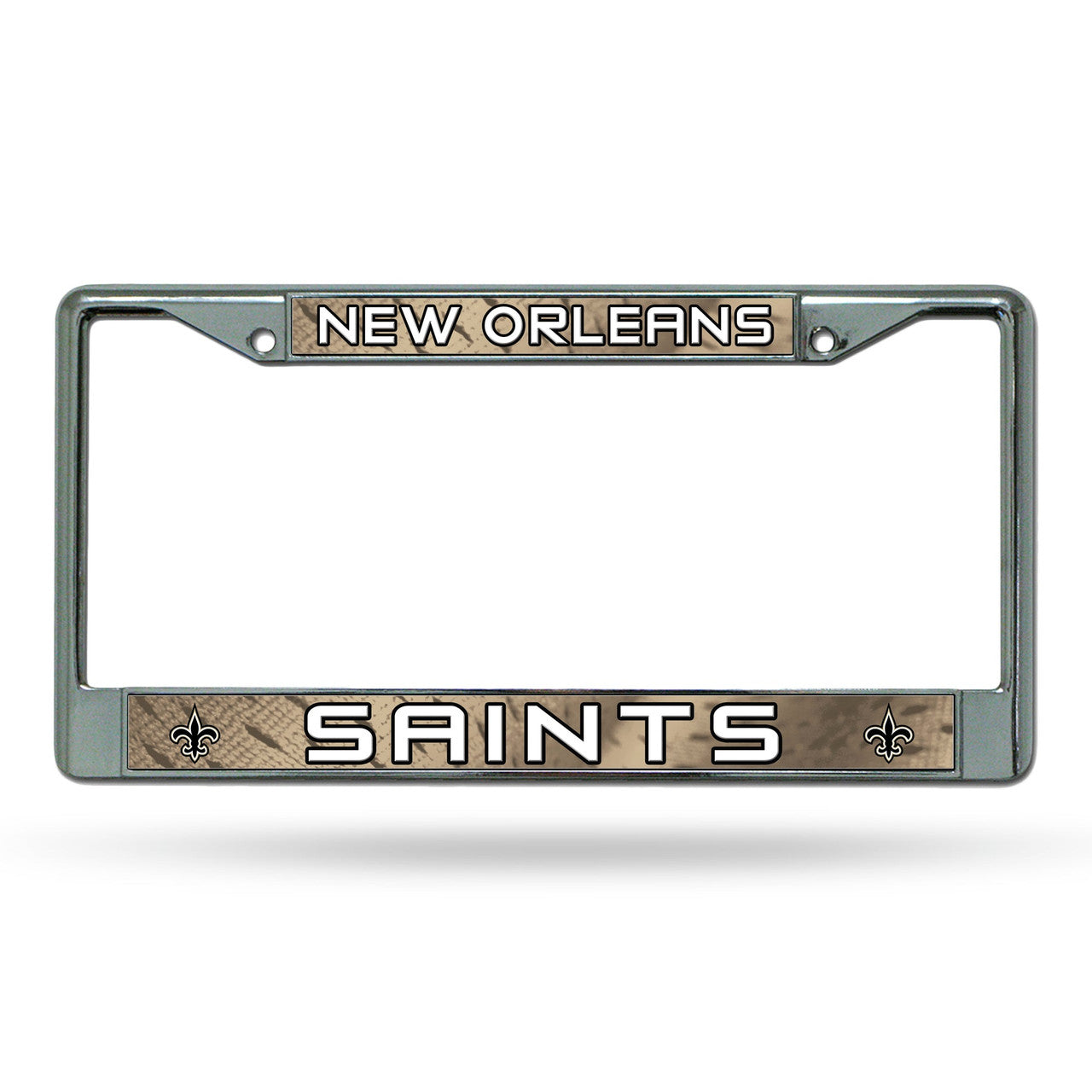 New Orleans Saints License Plate Frame Chrome Printed Insert - Sports Collectibles, Sports Memorabilia, Sports Fan Shop, Sports Gifts