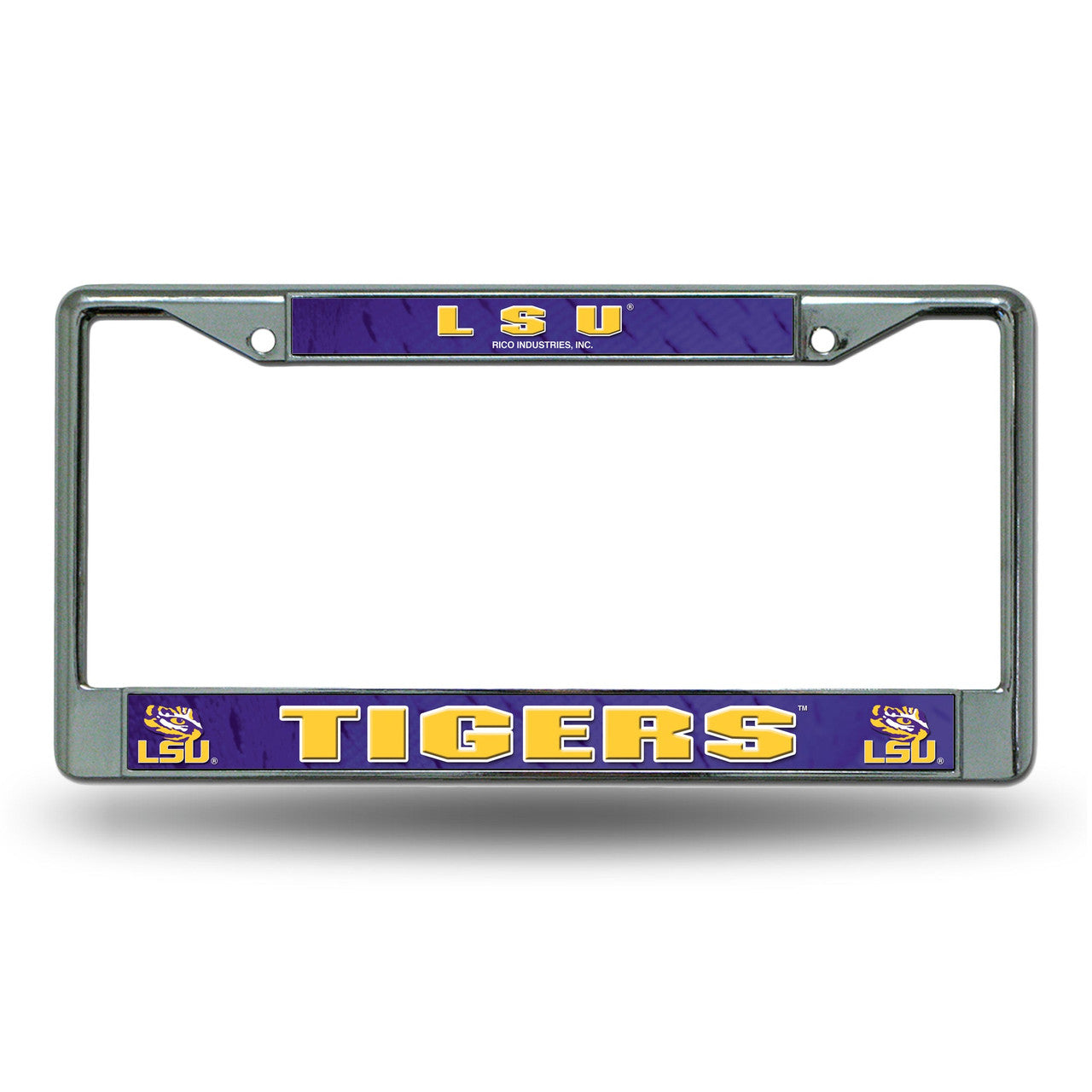 LSU Tigers License Plate Frame Chrome Printed Insert - Sports Collectibles, Sports Memorabilia, Sports Fan Shop, Sports Gifts