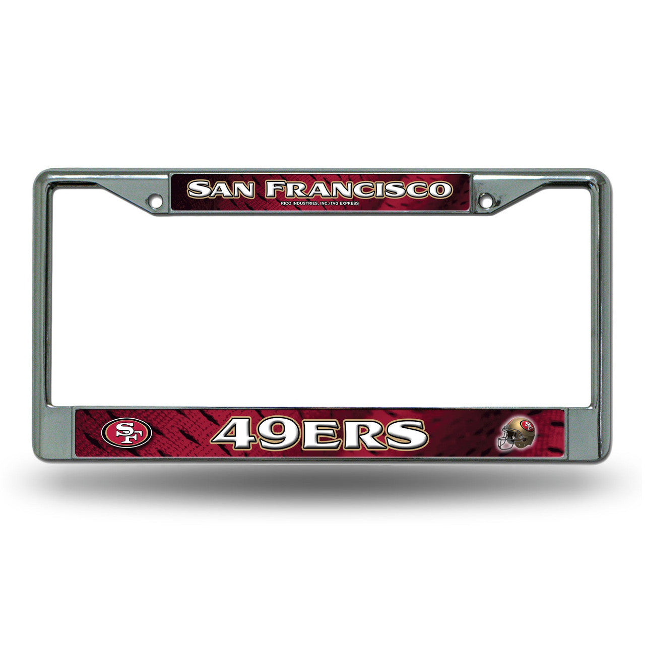 San Francisco 49ers License Plate Frame Chrome Printed Insert - Sports Collectibles, Sports Memorabilia, Sports Fan Shop, Sports Gifts