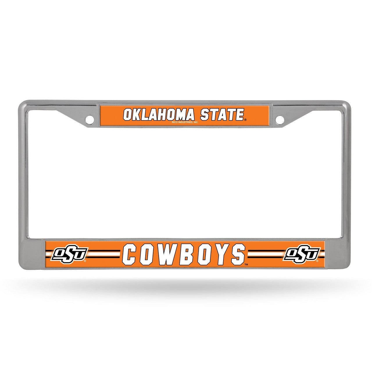 Oklahoma State Cowboys License Plate Frame Chrome Printed Insert - Sports Collectibles, Sports Memorabilia, Sports Fan Shop, Sports Gifts