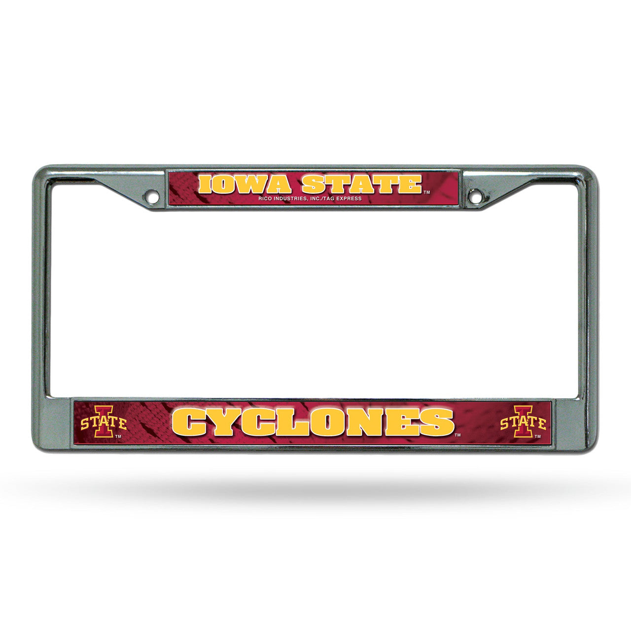 Iowa State Cyclones License Plate Frame Chrome Printed Insert - Sports Collectibles, Sports Memorabilia, Sports Fan Shop, Sports Gifts