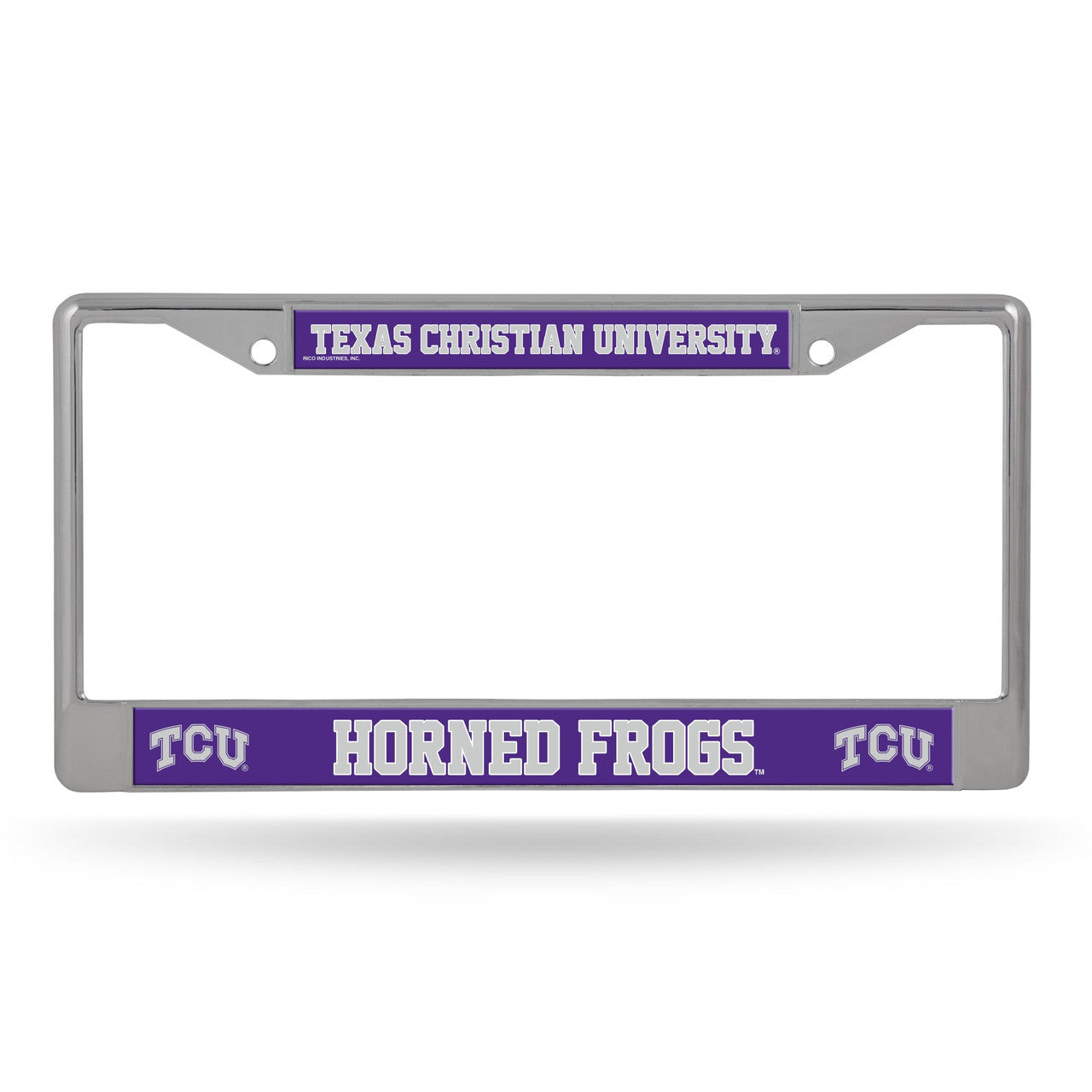 TCU Horned Frogs License Plate Frame Chrome Printed Insert - Sports Collectibles, Sports Memorabilia, Sports Fan Shop, Sports Gifts