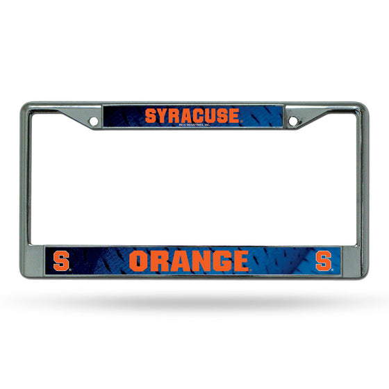 Syracuse Orange License Plate Frame Chrome Printed Insert - Sports Collectibles, Sports Memorabilia, Sports Fan Shop, Sports Gifts