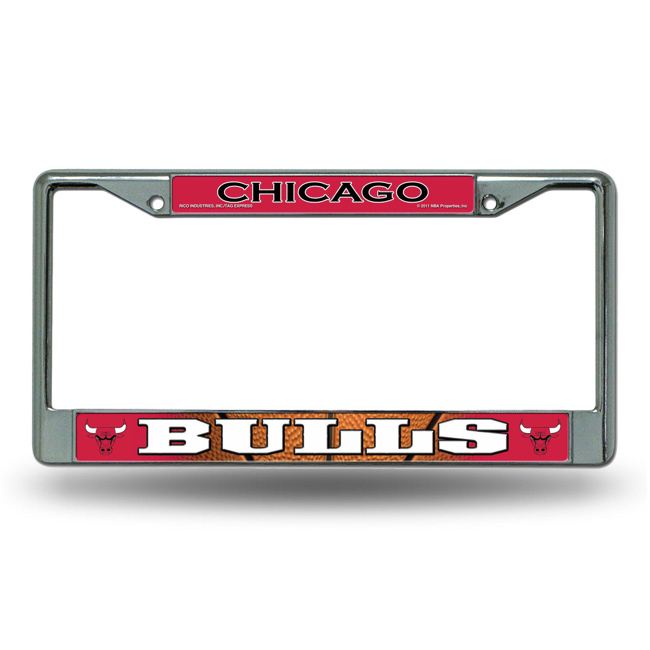 Chicago Bulls License Plate Frame Chrome Printed Insert - Sports Collectibles, Sports Memorabilia, Sports Fan Shop, Sports Gifts