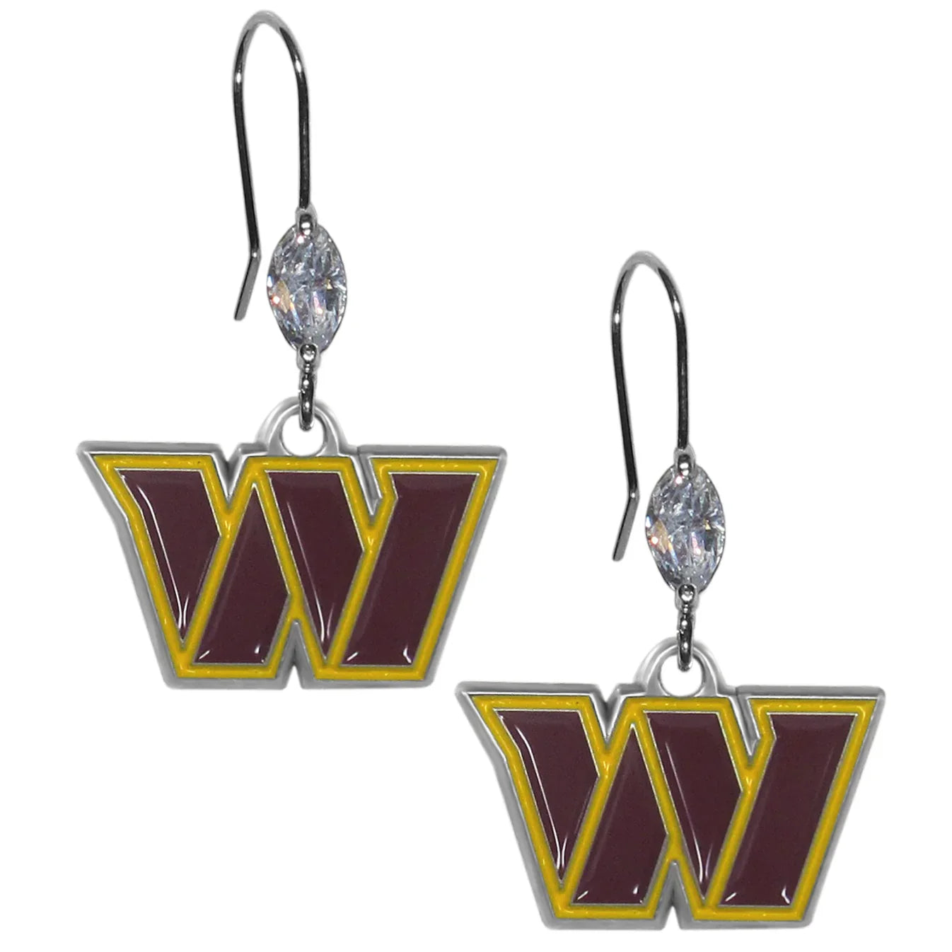 Washington Commanders Crystal Dangle Earrings - Sports Collectibles, Sports Memorabilia, Sports Fan Shop, Sports Gifts