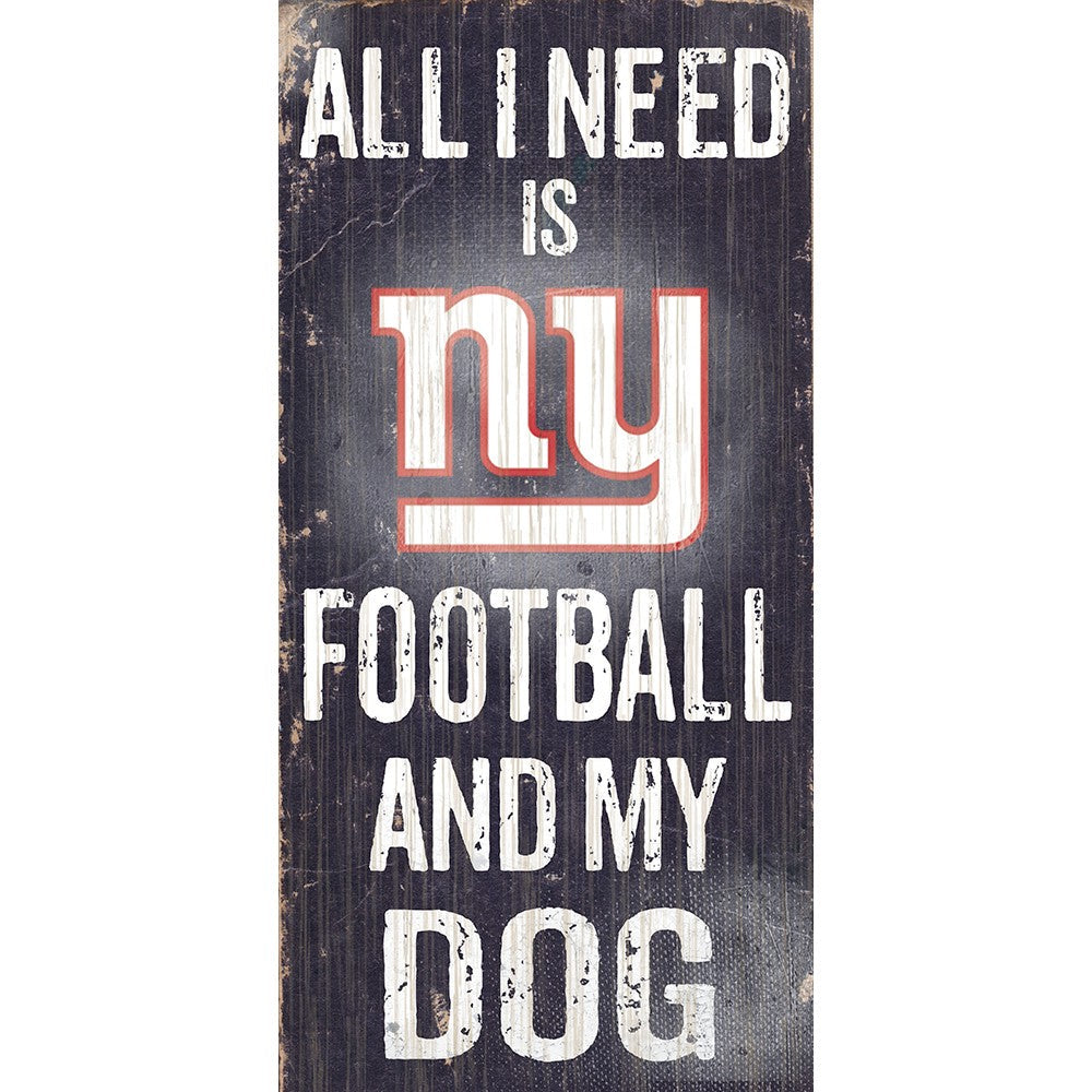 New York Giants Football and My Dog Wooden Sign - Sports Collectibles, Sports Memorabilia, Sports Fan Shop, Sports Gifts