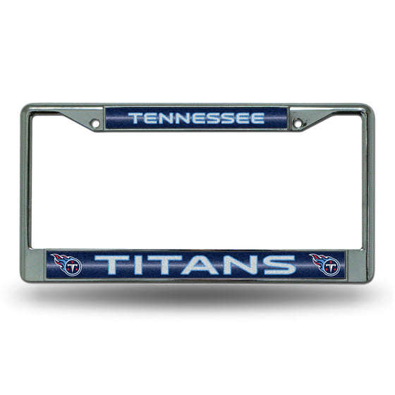 NFL Football Tennessee Titans Classic 12" x 6" Silver Bling Chrome Car/Truck/SUV Auto Accessory