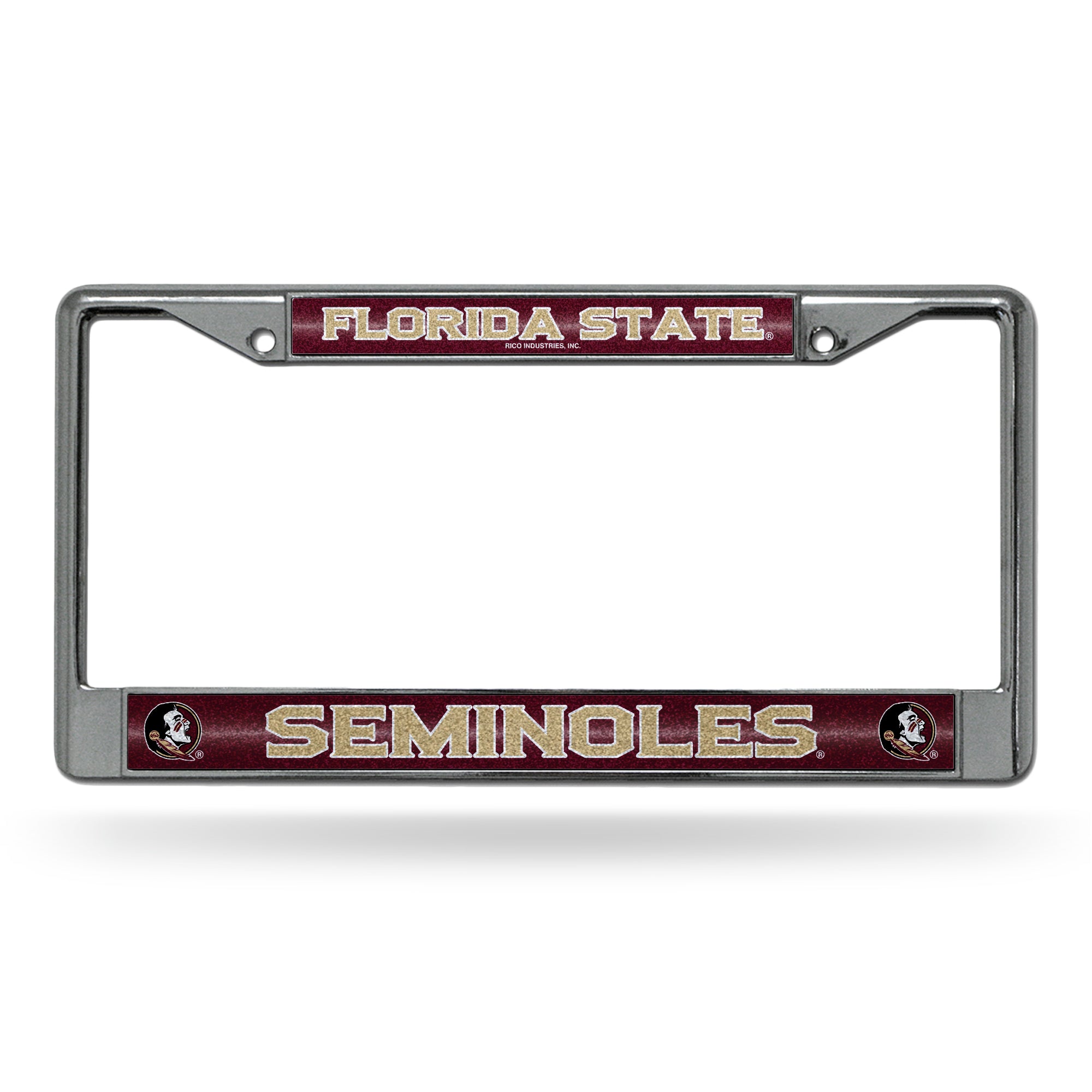 NCAA  Florida State Seminoles Classic 12" x 6" Silver Bling Chrome Car/Truck/SUV Auto Accessory