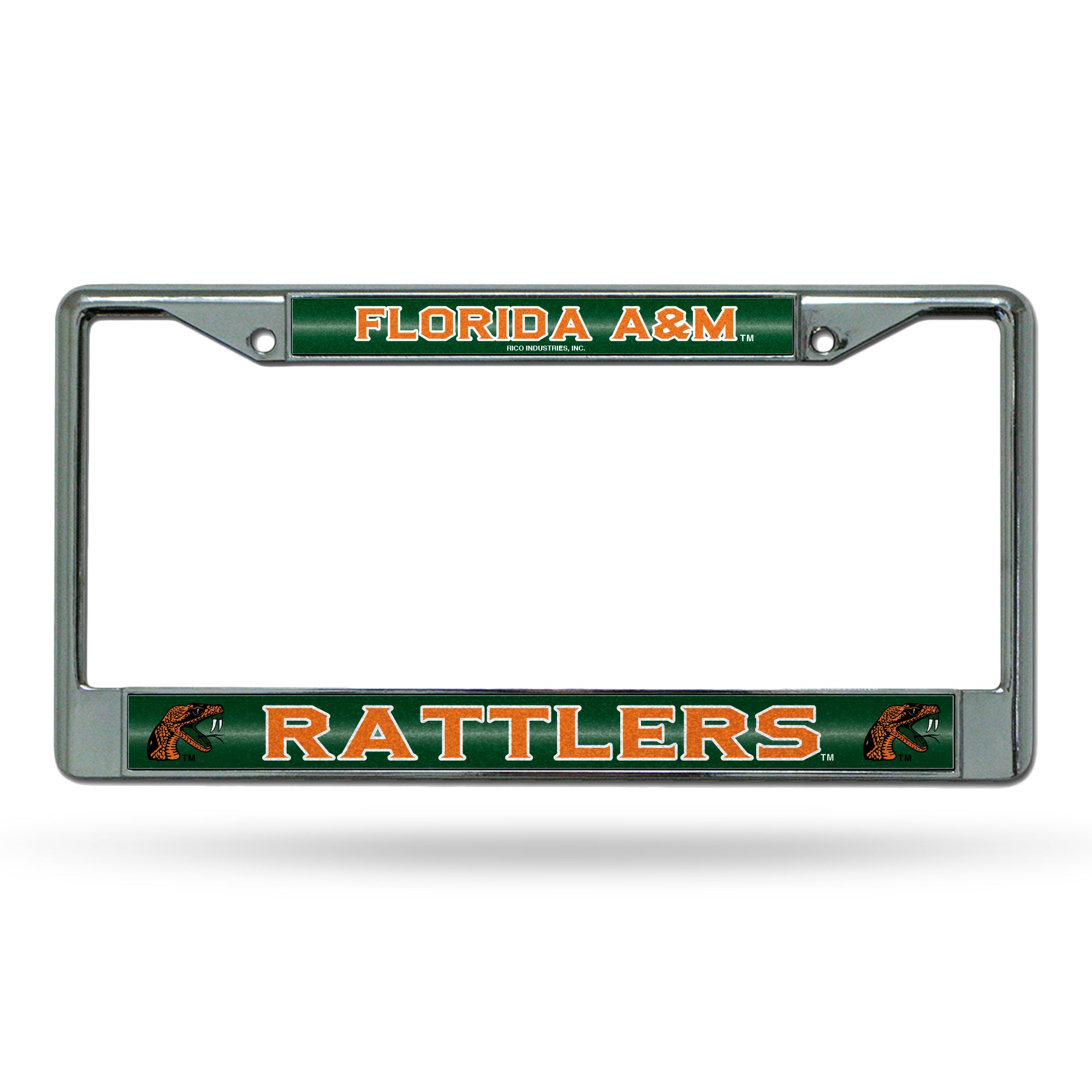 NCAA  Florida A&M Rattlers Classic 12" x 6" Silver Bling Chrome Car/Truck/SUV Auto Accessory