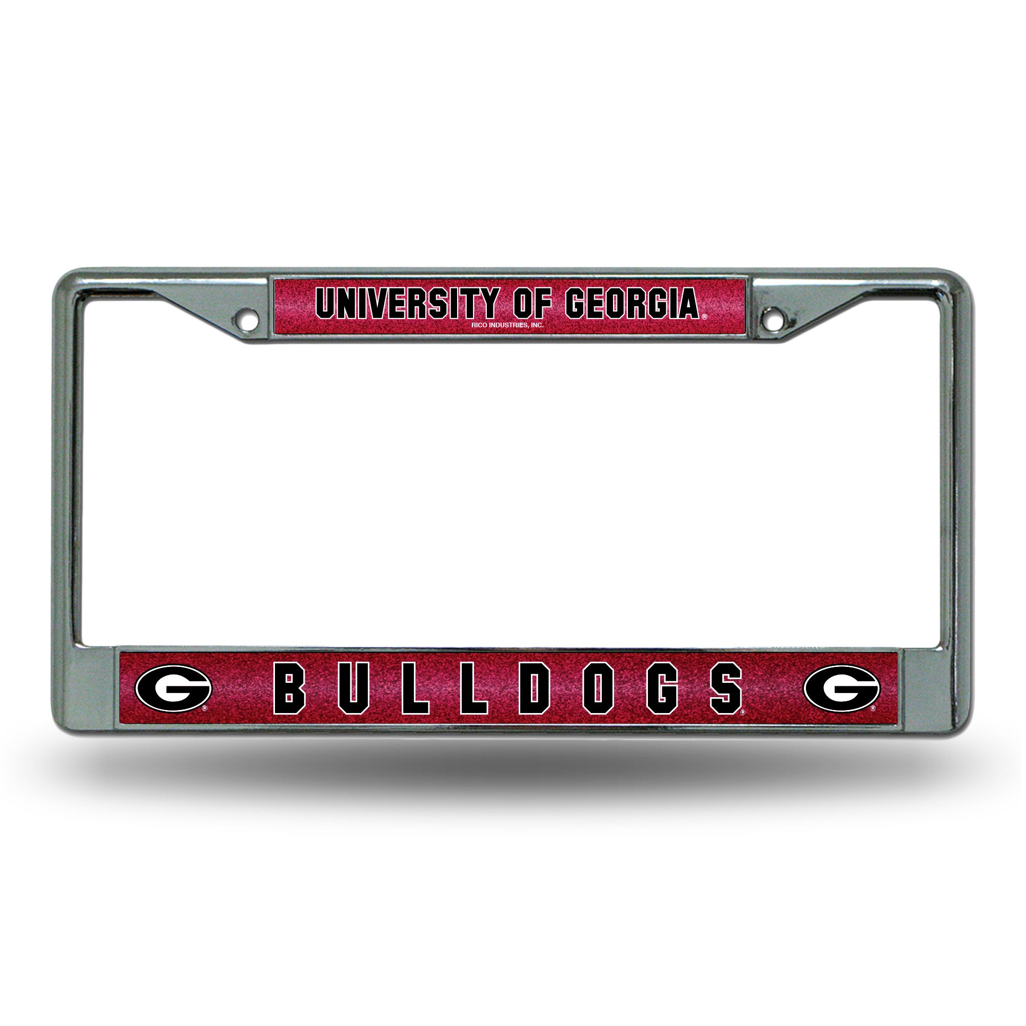 NCAA  Georgia Bulldogs Classic 12" x 6" Silver Bling Chrome Car/Truck/SUV Auto Accessory