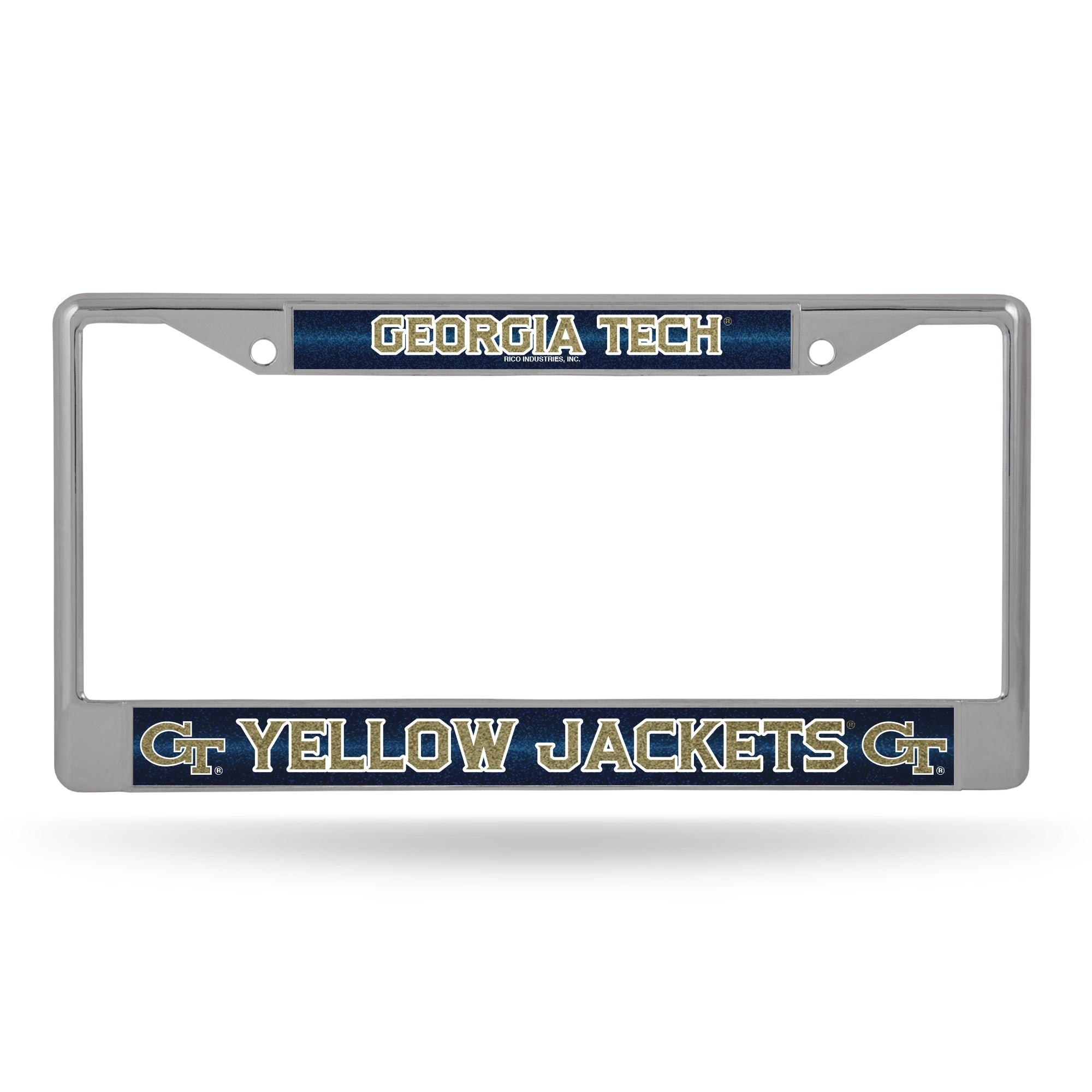 NCAA  Georgia Tech Yellow Jackets Classic 12" x 6" Silver Bling Chrome Car/Truck/SUV Auto Accessory