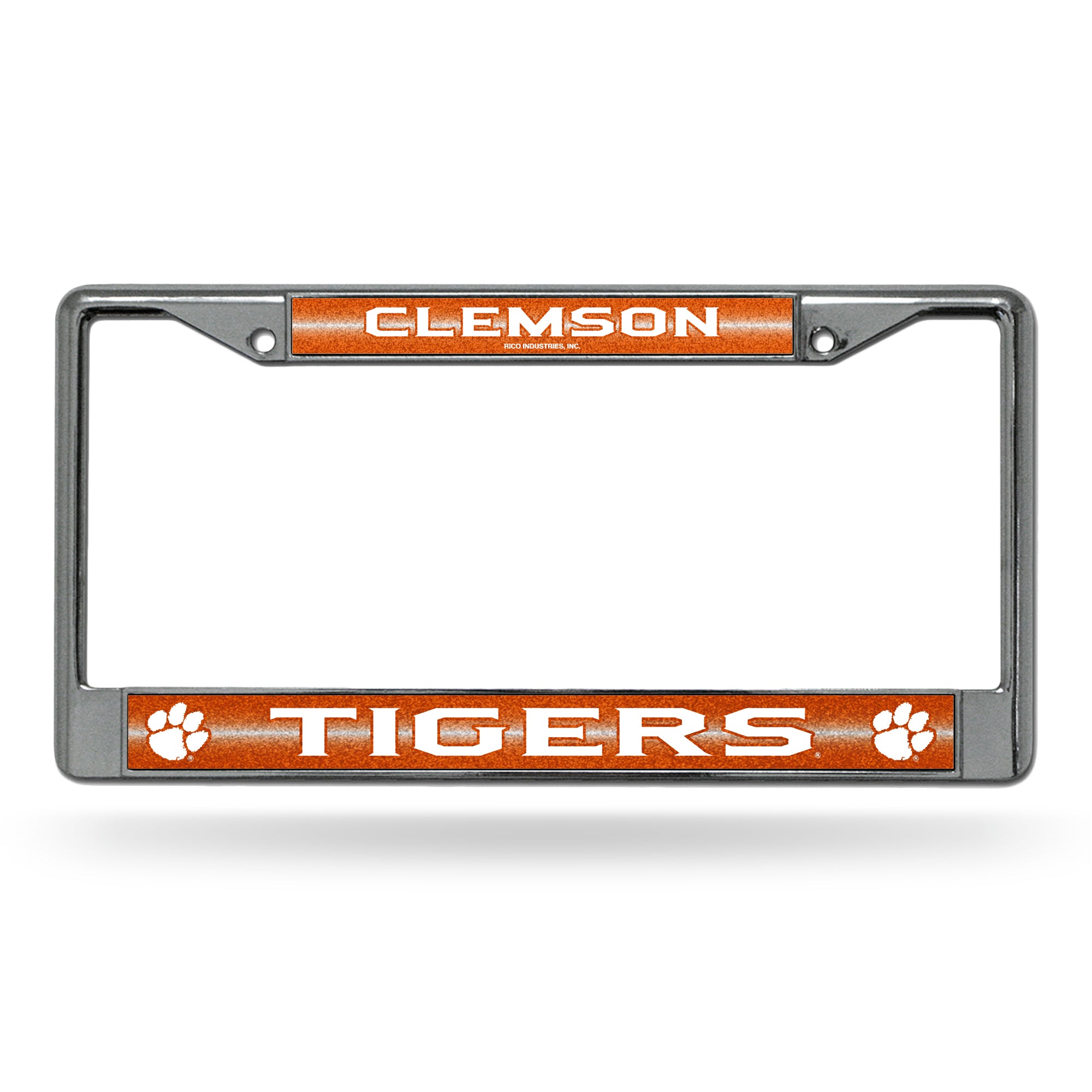 NCAA  Clemson Tigers Classic 12" x 6" Silver Bling Chrome Car/Truck/SUV Auto Accessory
