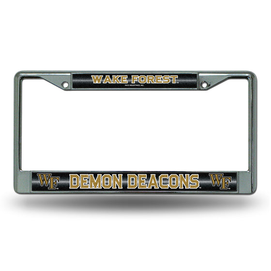 NCAA  Wake Forest Demon Deacons Classic 12" x 6" Silver Bling Chrome Car/Truck/SUV Auto Accessory