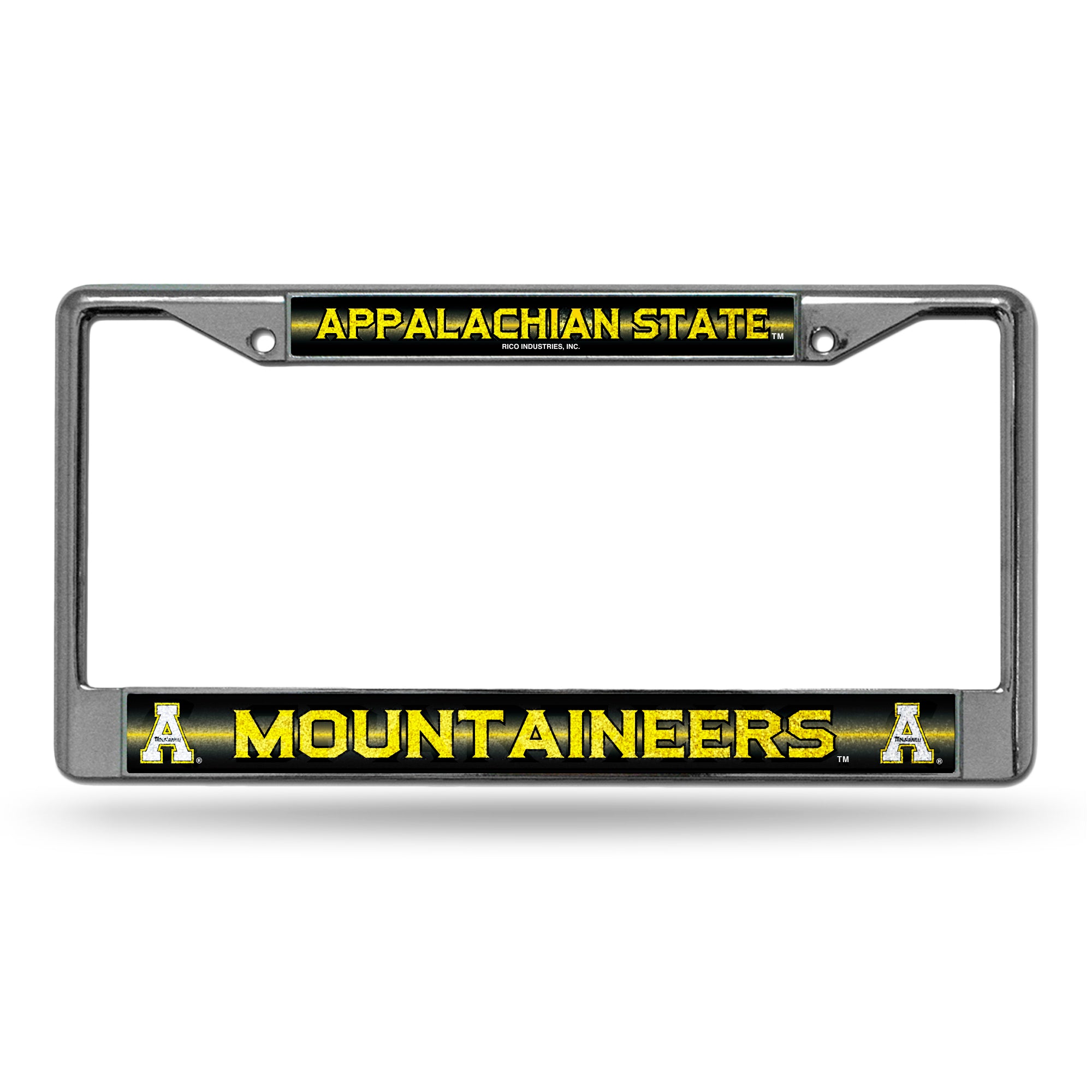 NCAA  Appalachian State Mountaineers Classic 12" x 6" Silver Bling Chrome Car/Truck/SUV Auto Accessory