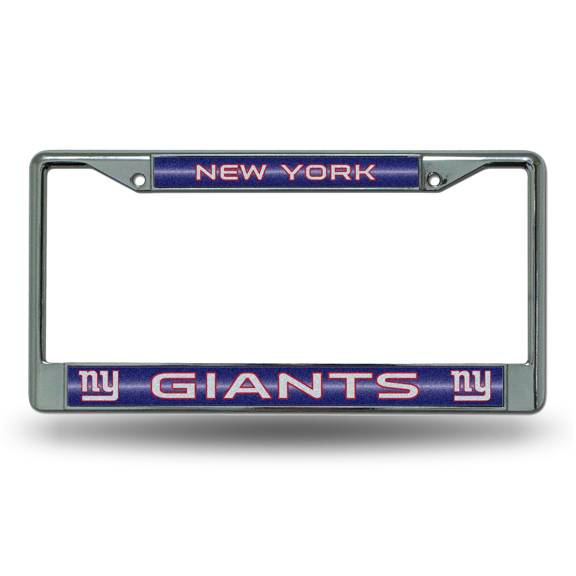 NFL Football New York Giants Classic 12" x 6" Silver Bling Chrome Car/Truck/SUV Auto Accessory