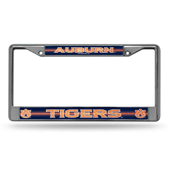 NCAA  Auburn Tigers Classic 12" x 6" Silver Bling Chrome Car/Truck/SUV Auto Accessory