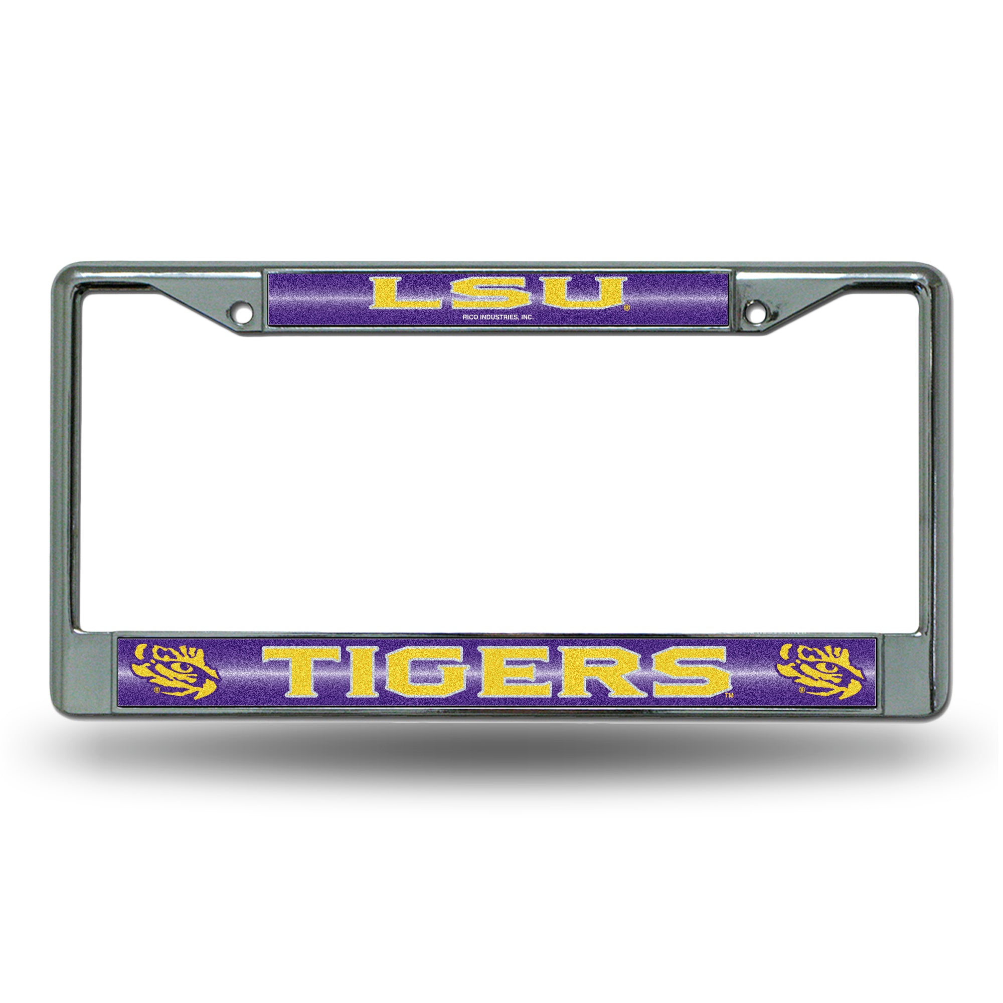NCAA  LSU Tigers Classic 12" x 6" Silver Bling Chrome Car/Truck/SUV Auto Accessory