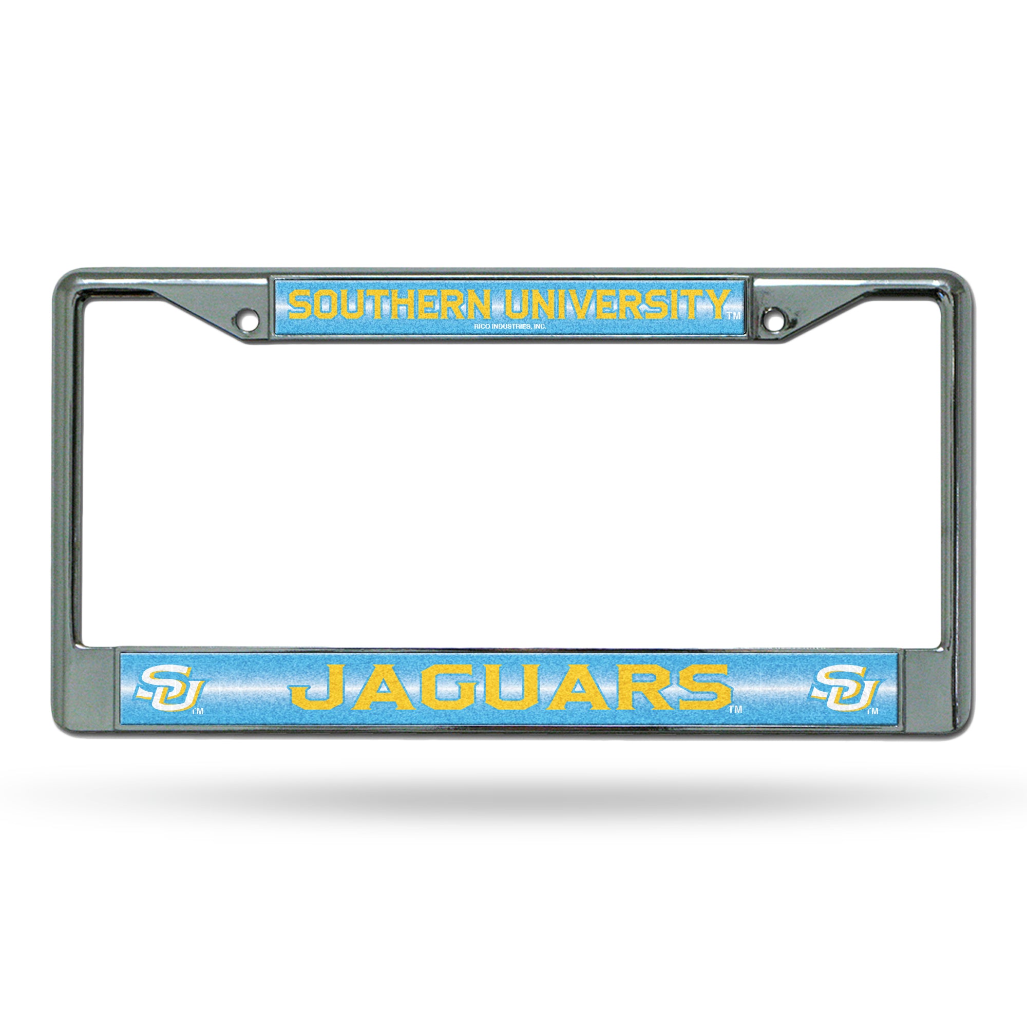 NCAA  Southern Jaguars Classic 12" x 6" Silver Bling Chrome Car/Truck/SUV Auto Accessory