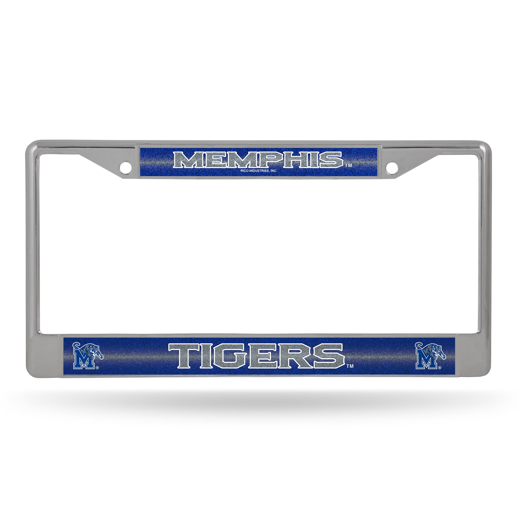 NCAA  Memphis Tigers Classic 12" x 6" Silver Bling Chrome Car/Truck/SUV Auto Accessory