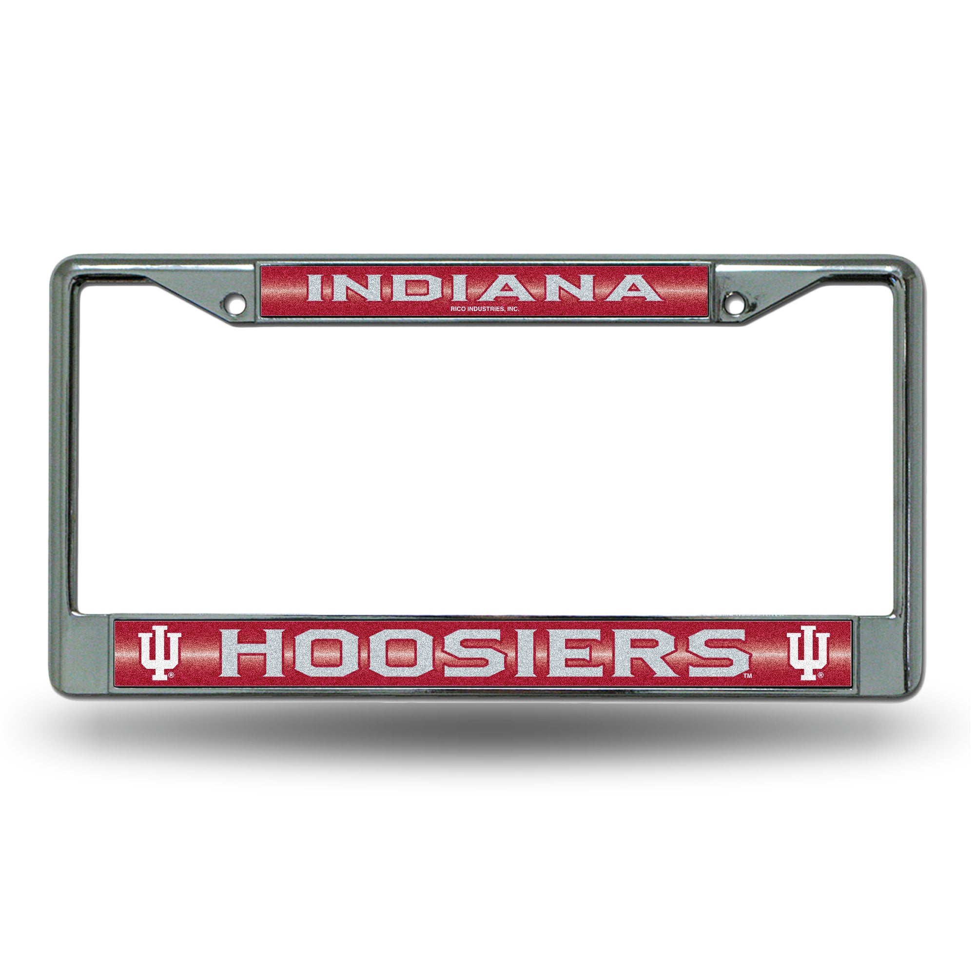 NCAA  Indiana Hoosiers Classic 12" x 6" Silver Bling Chrome Car/Truck/SUV Auto Accessory