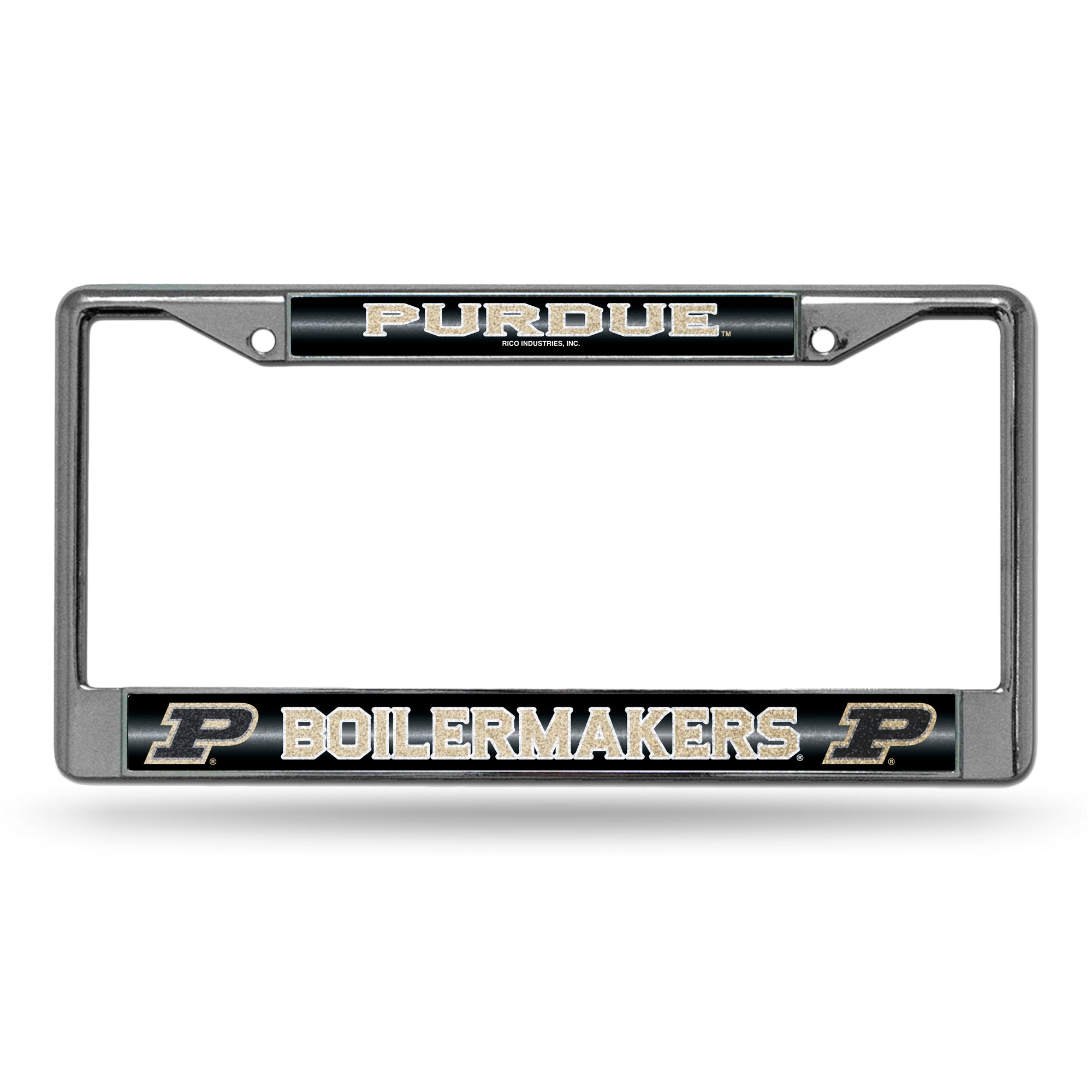 NCAA  Purdue Boilermakers Classic 12" x 6" Silver Bling Chrome Car/Truck/SUV Auto Accessory