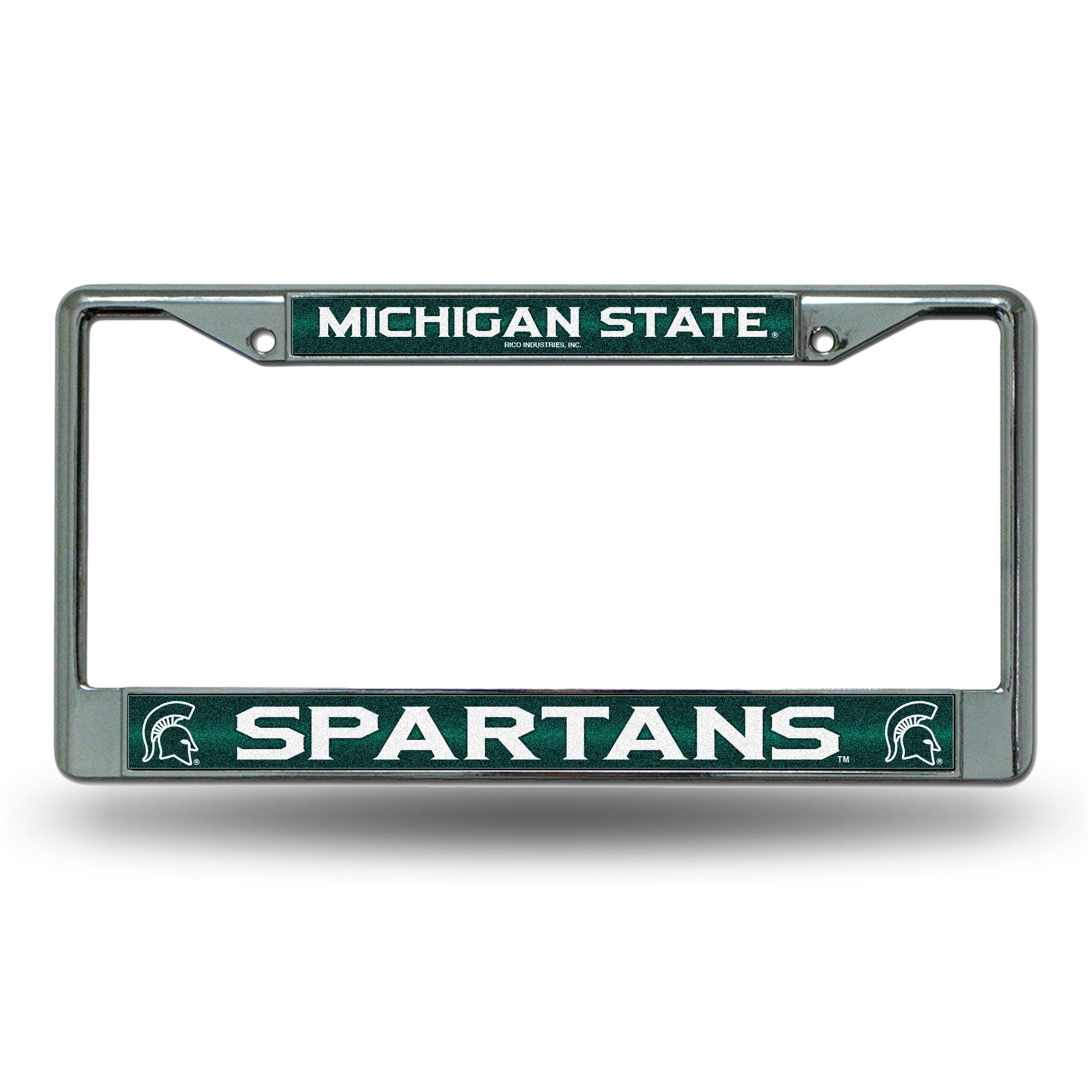 NCAA  Michigan State Spartans Classic 12" x 6" Silver Bling Chrome Car/Truck/SUV Auto Accessory
