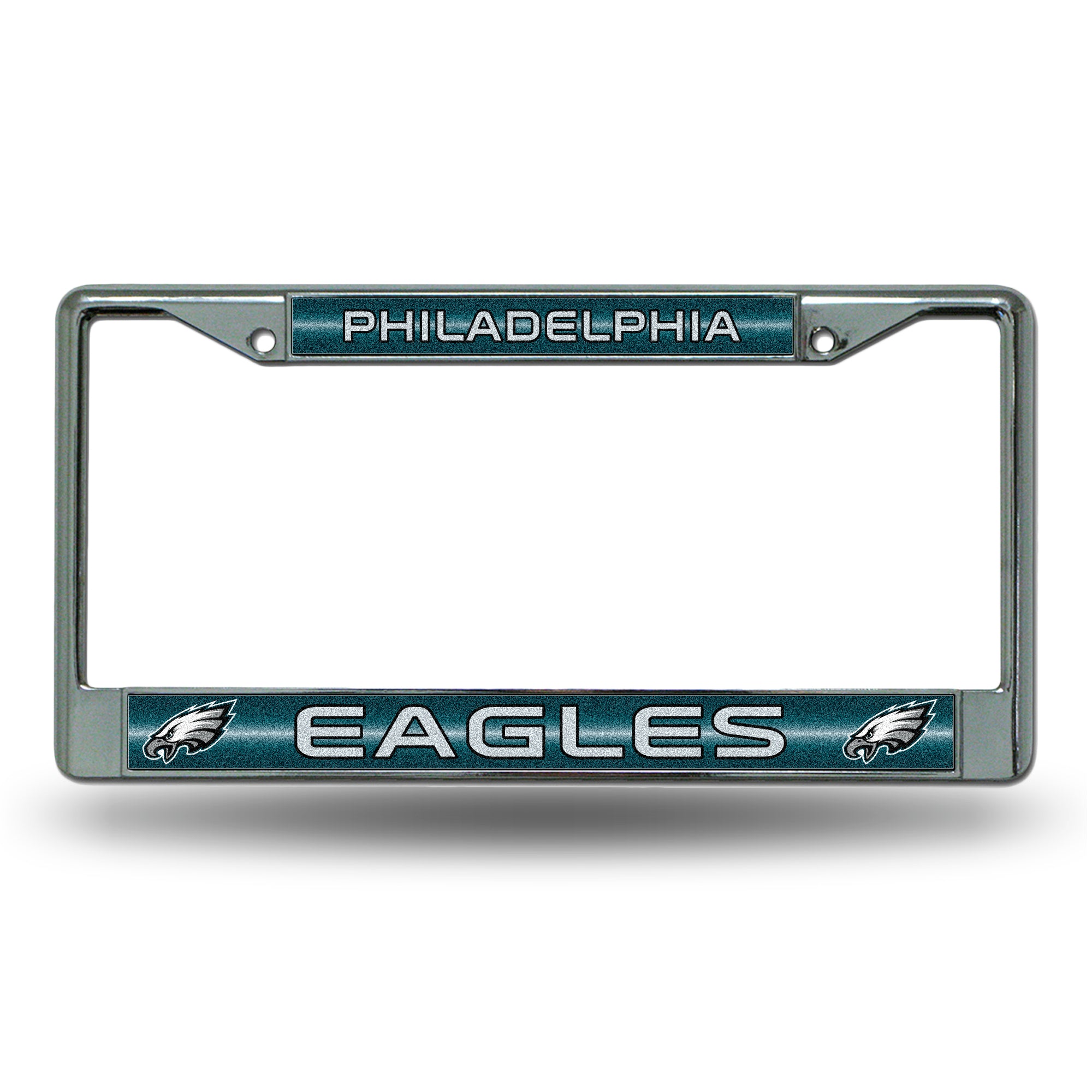 NFL Football Philadelphia Eagles Classic 12" x 6" Silver Bling Chrome Car/Truck/SUV Auto Accessory