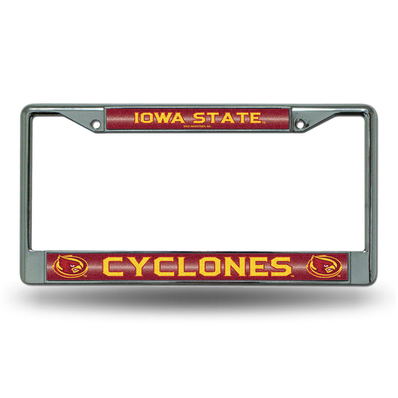 NCAA  Iowa State Cyclones Classic 12" x 6" Silver Bling Chrome Car/Truck/SUV Auto Accessory
