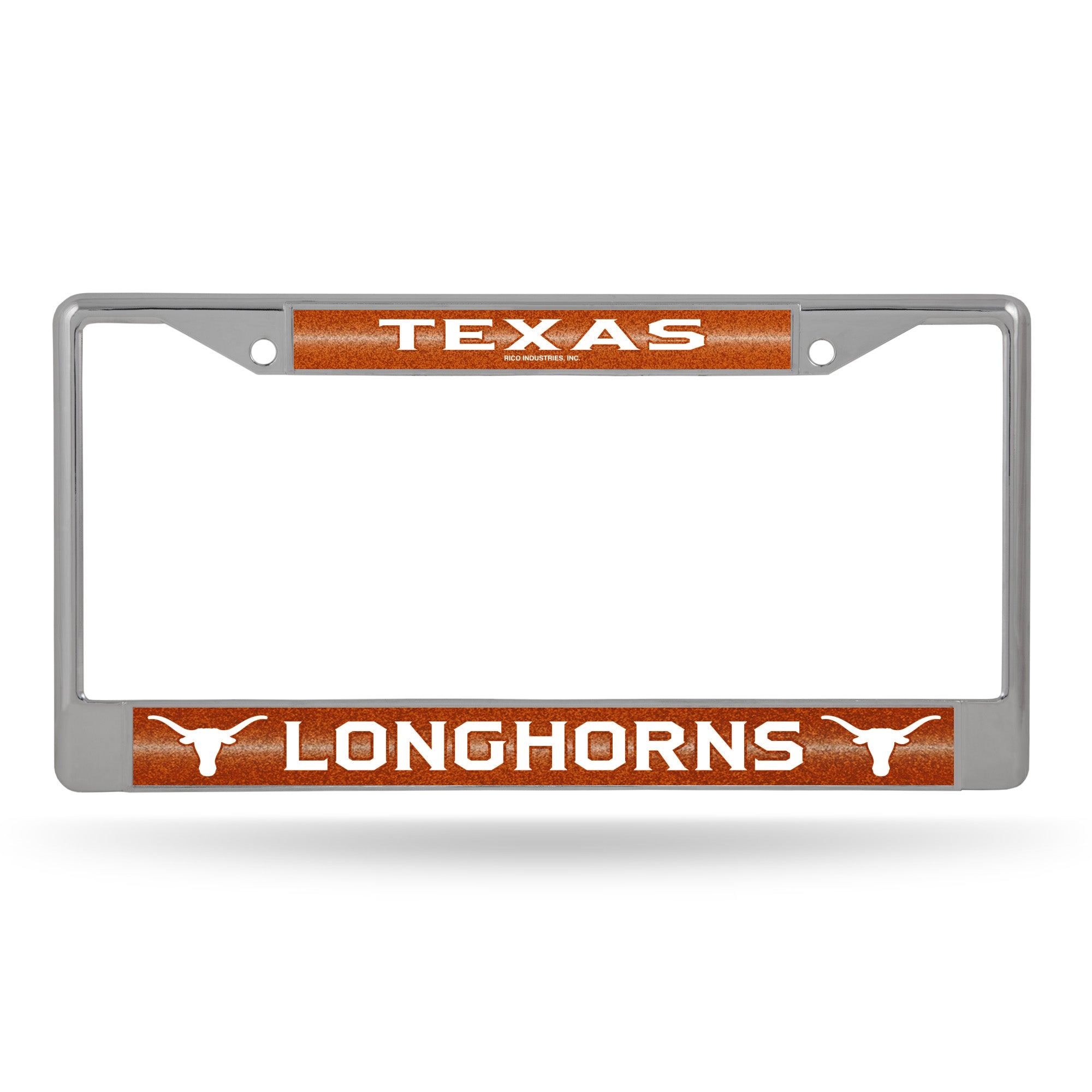 NCAA  Texas Longhorns Classic 12" x 6" Silver Bling Chrome Car/Truck/SUV Auto Accessory