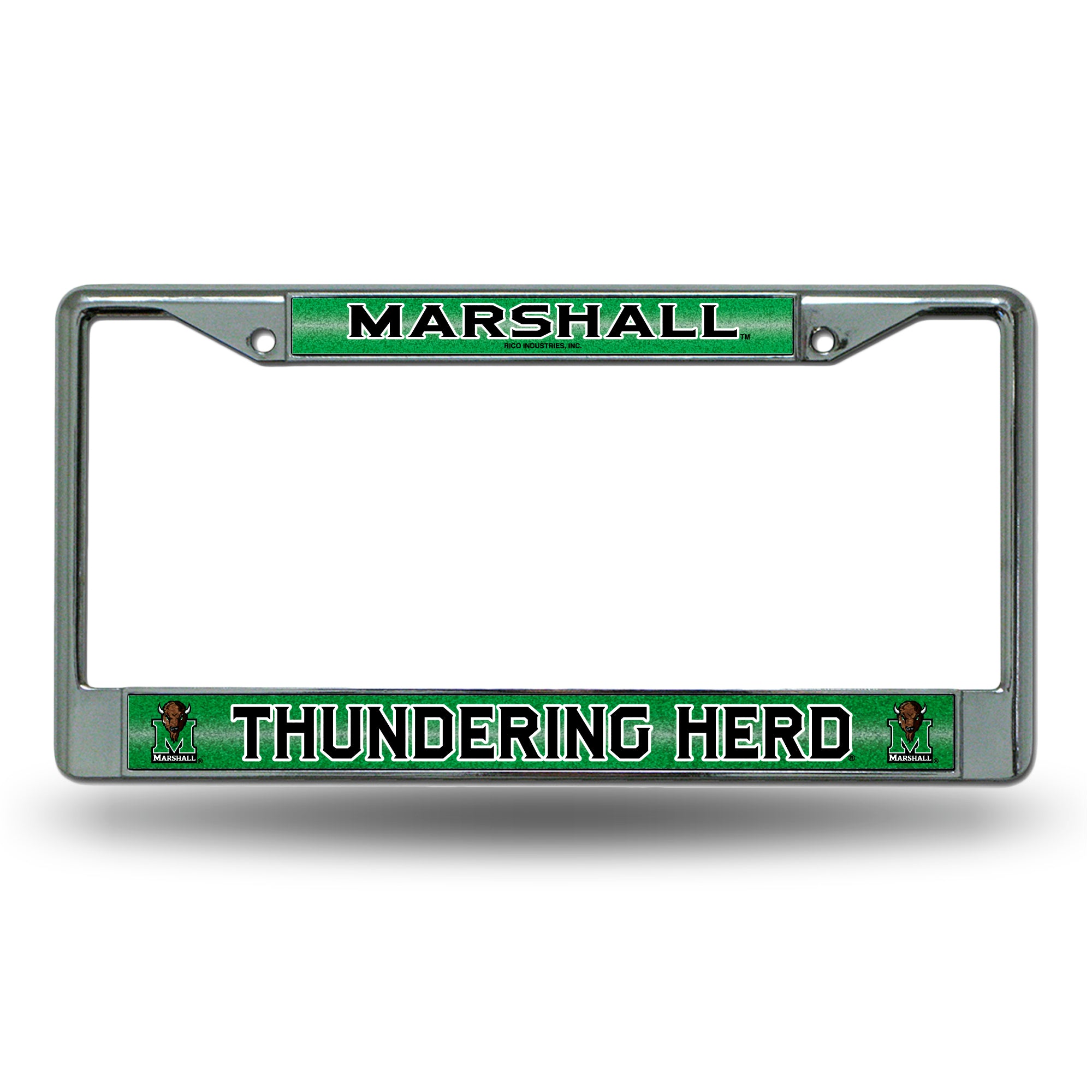 NCAA  Marshall Thundering Herd Classic 12" x 6" Silver Bling Chrome Car/Truck/SUV Auto Accessory