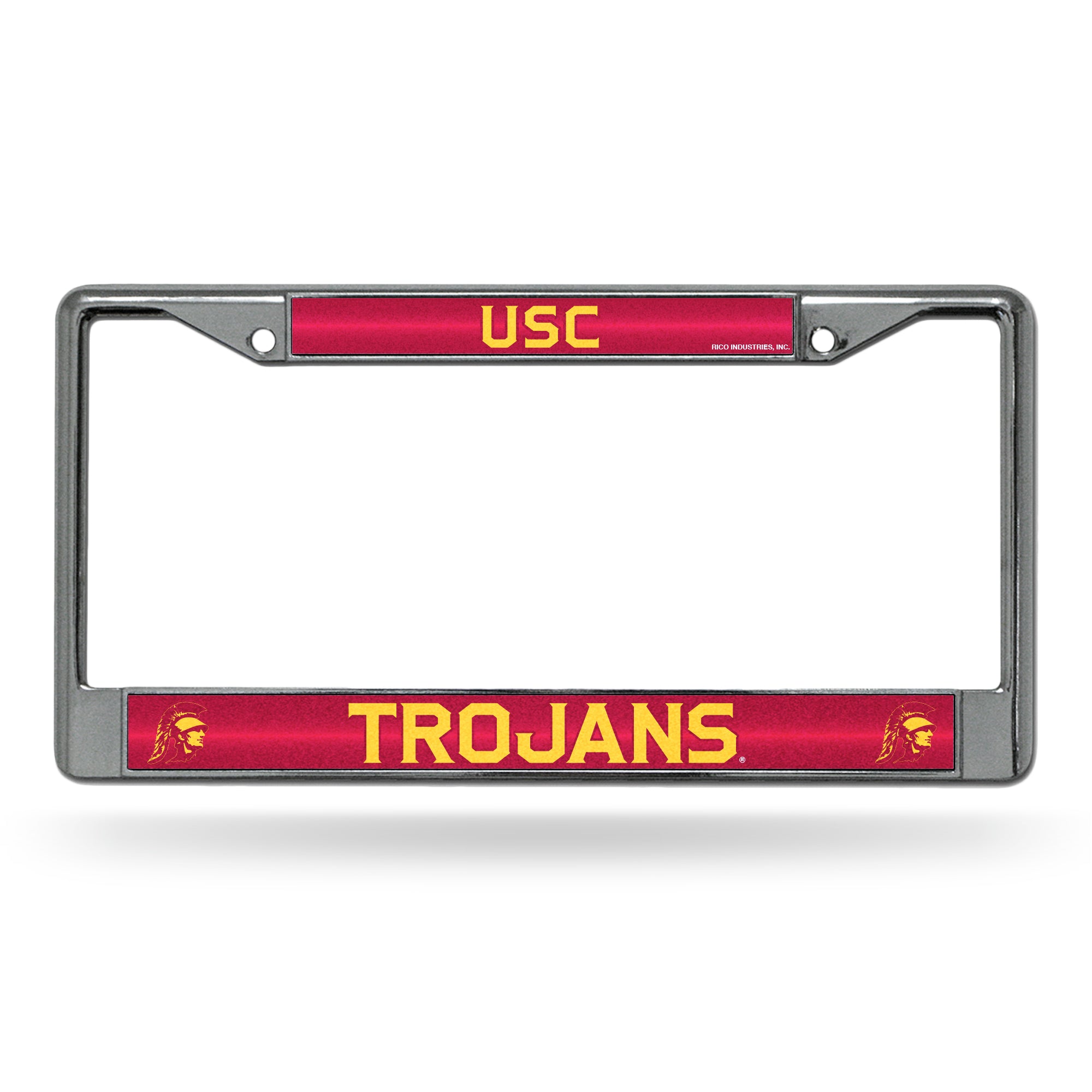 NCAA  Southern California Trojans USC Classic 12" x 6" Silver Bling Chrome Car/Truck/SUV Auto Accessory