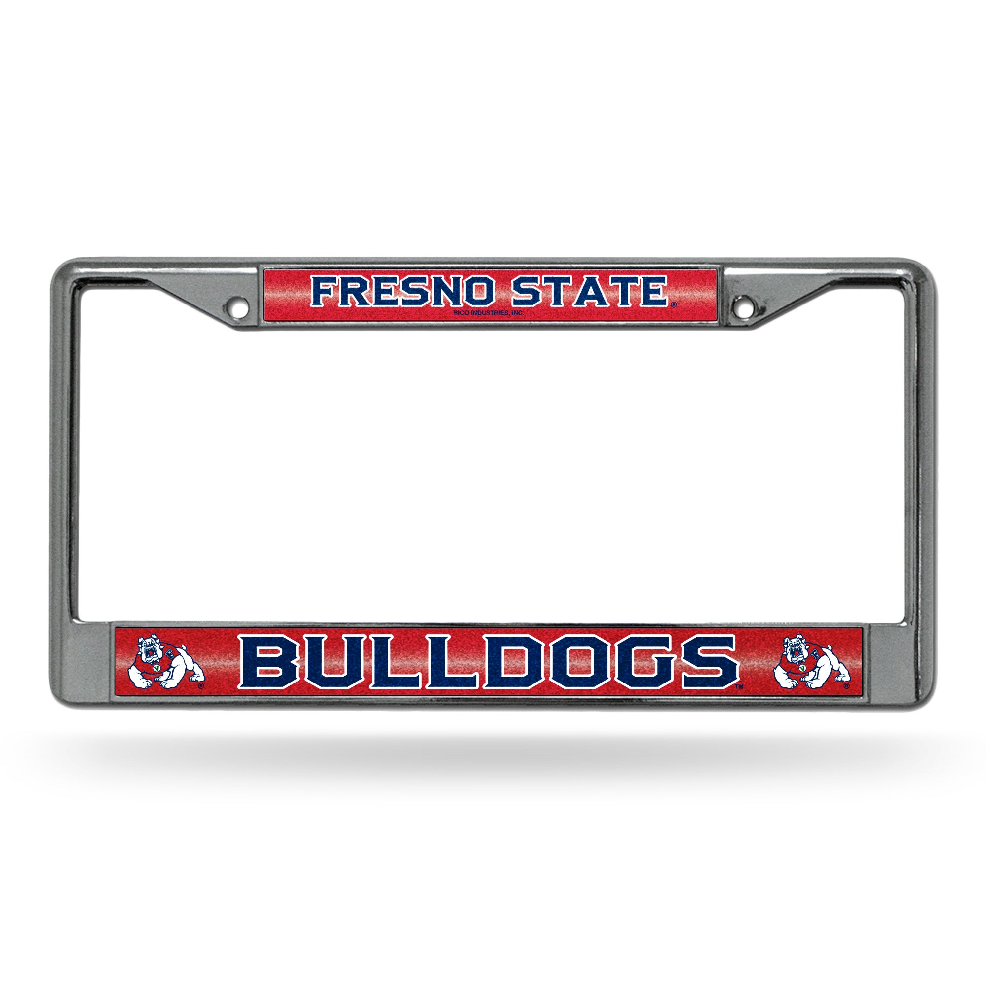 NCAA  Fresno State Bulldogs Classic 12" x 6" Silver Bling Chrome Car/Truck/SUV Auto Accessory