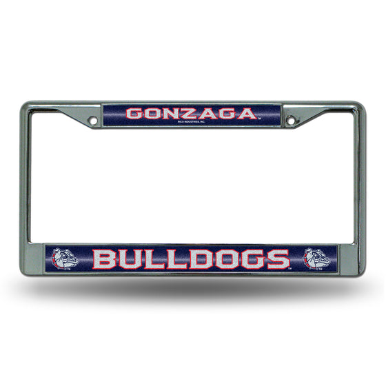 NCAA  Gonzaga Bulldogs Classic 12" x 6" Silver Bling Chrome Car/Truck/SUV Auto Accessory