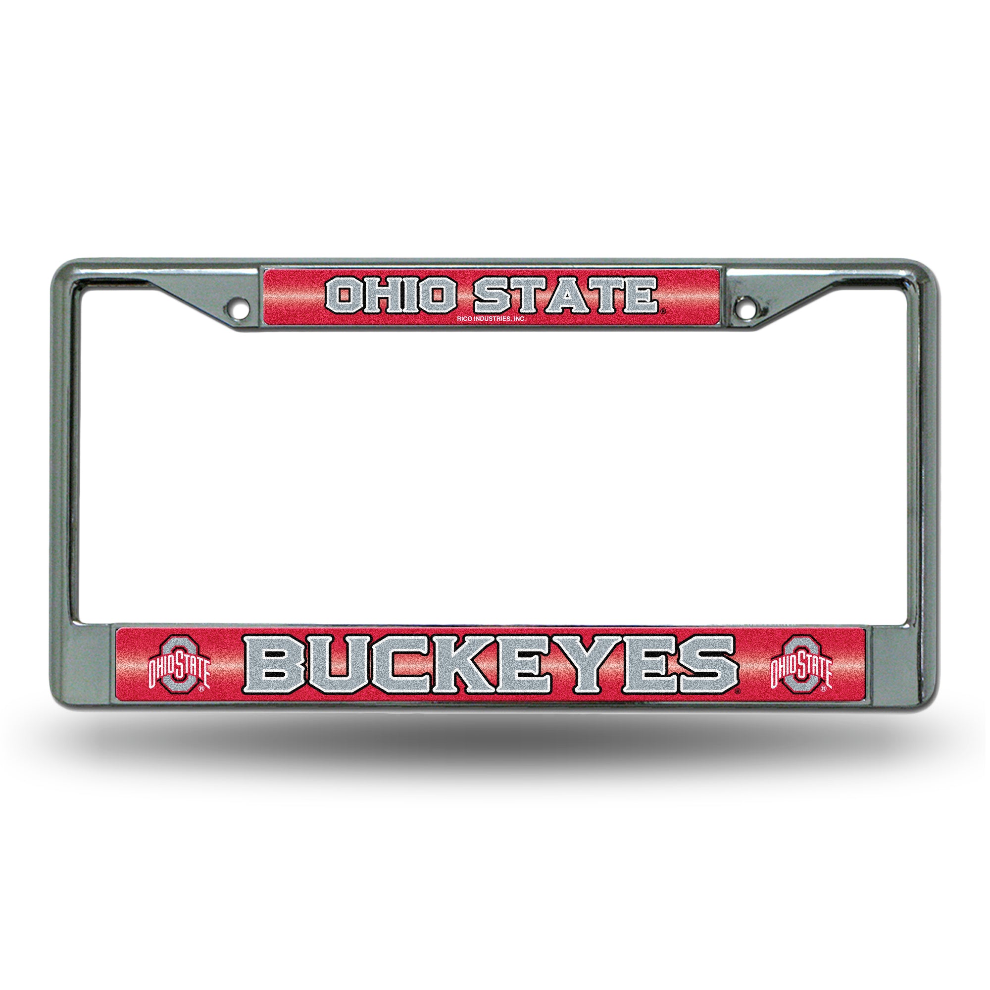 NCAA  Ohio State Buckeyes Classic 12" x 6" Silver Bling Chrome Car/Truck/SUV Auto Accessory