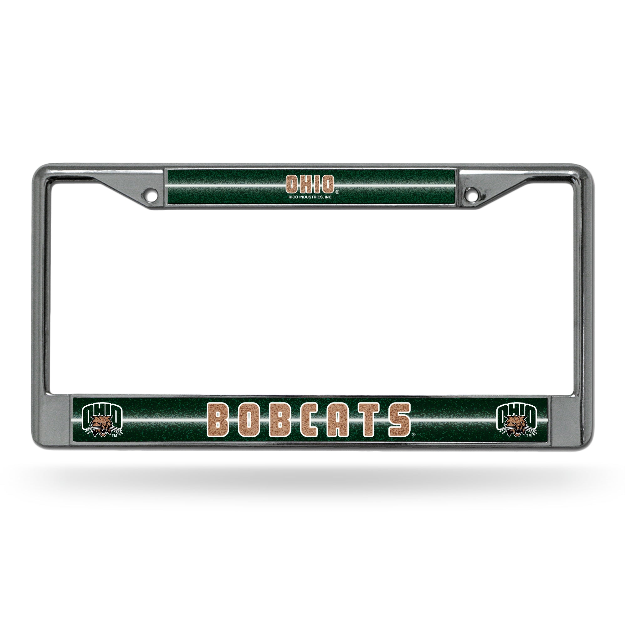 NCAA  Ohio Bobcats Classic 12" x 6" Silver Bling Chrome Car/Truck/SUV Auto Accessory
