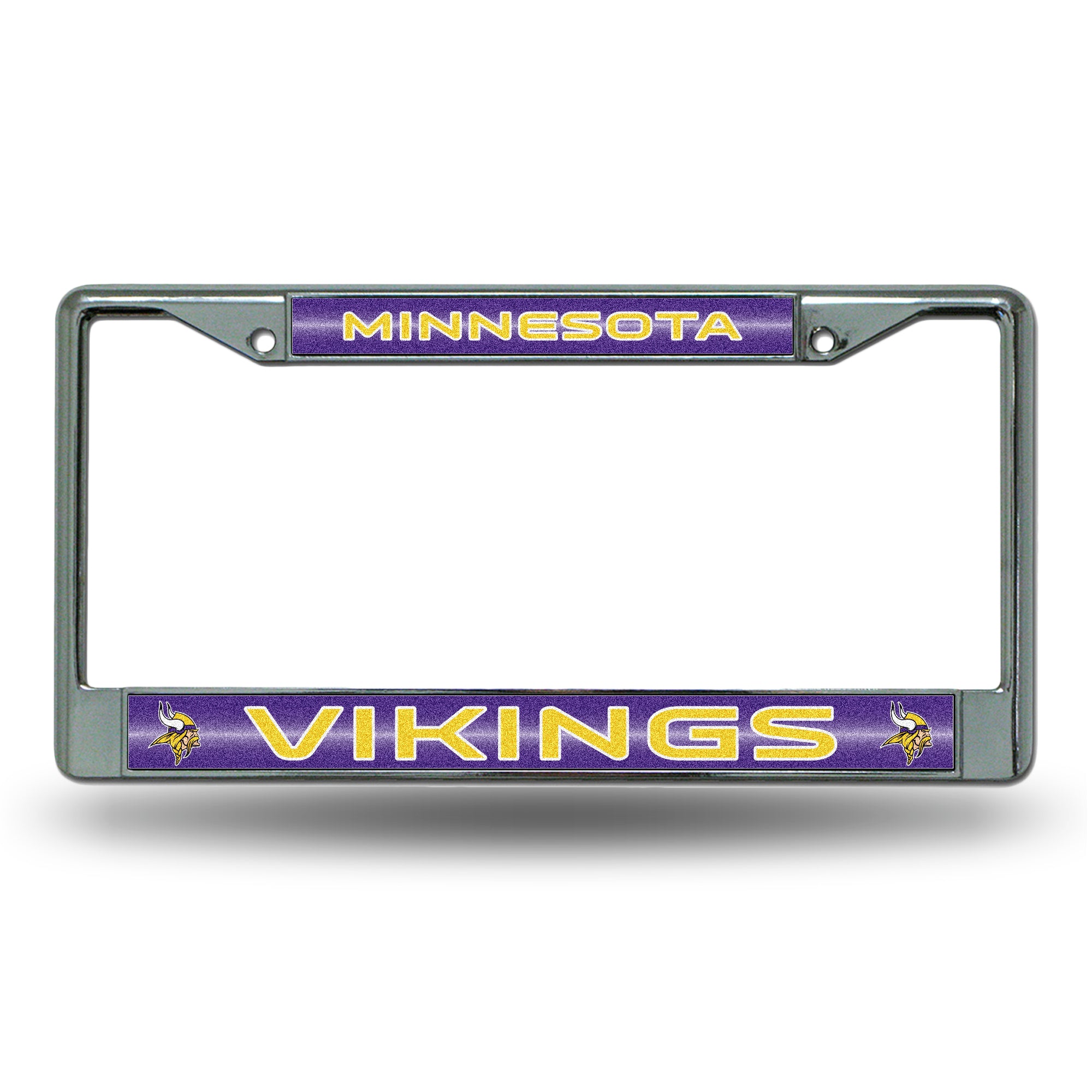 NFL Football Minnesota Vikings Classic 12" x 6" Silver Bling Chrome Car/Truck/SUV Auto Accessory