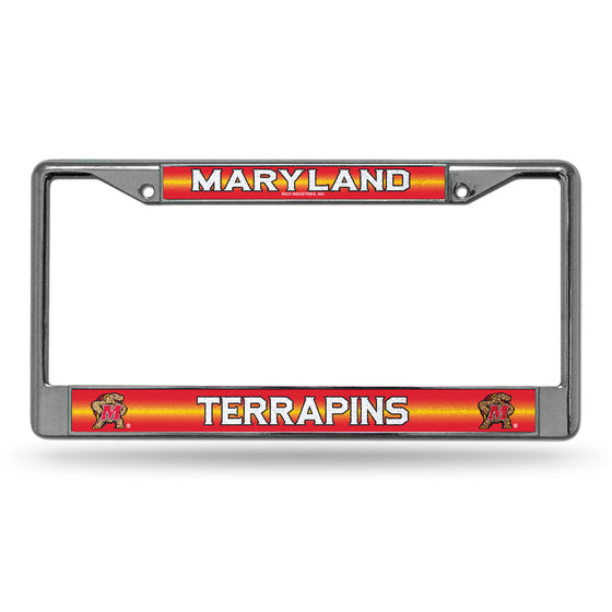 NCAA  Maryland Terrapins Classic 12" x 6" Silver Bling Chrome Car/Truck/SUV Auto Accessory