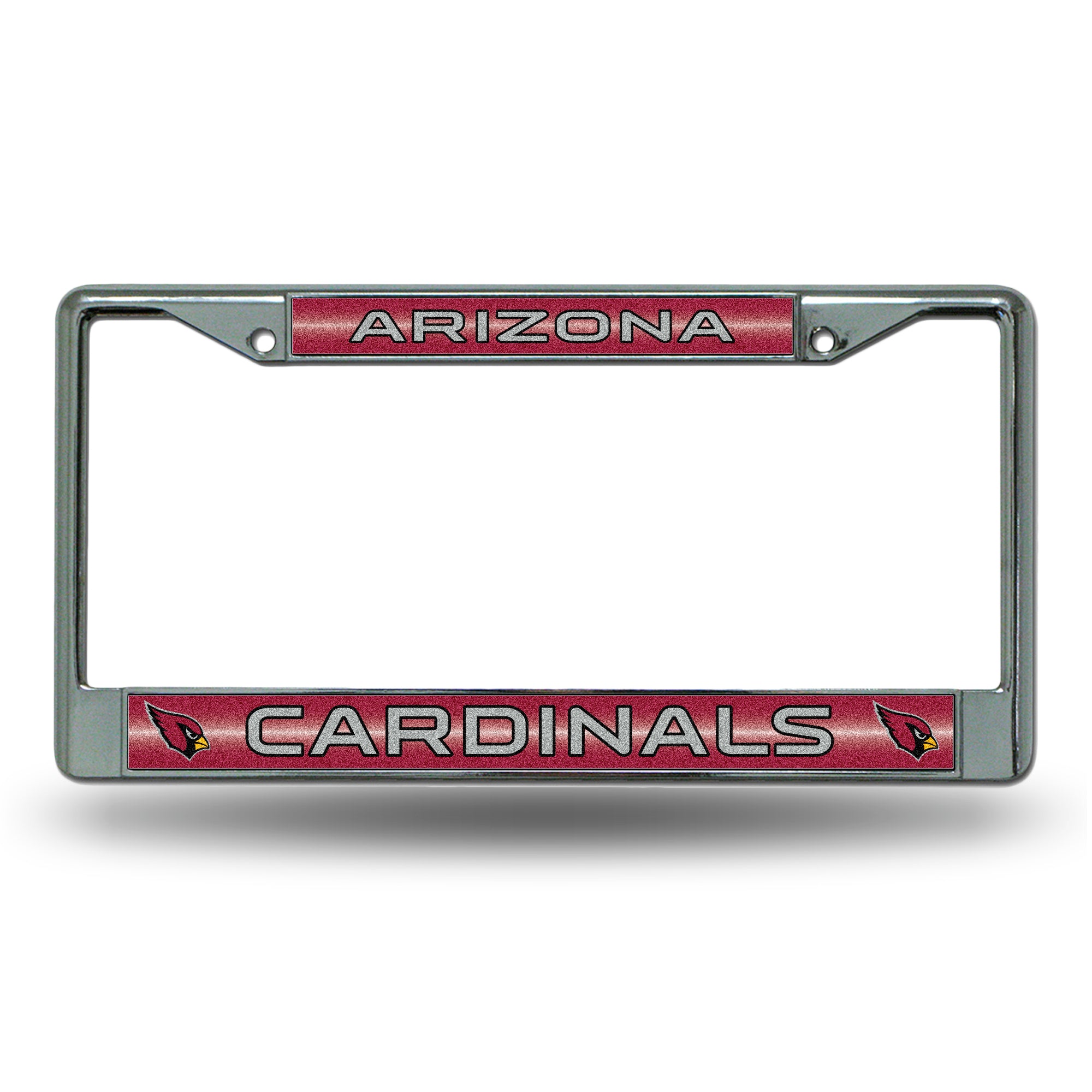 NFL Football Arizona Cardinals Classic 12" x 6" Silver Bling Chrome Car/Truck/SUV Auto Accessory