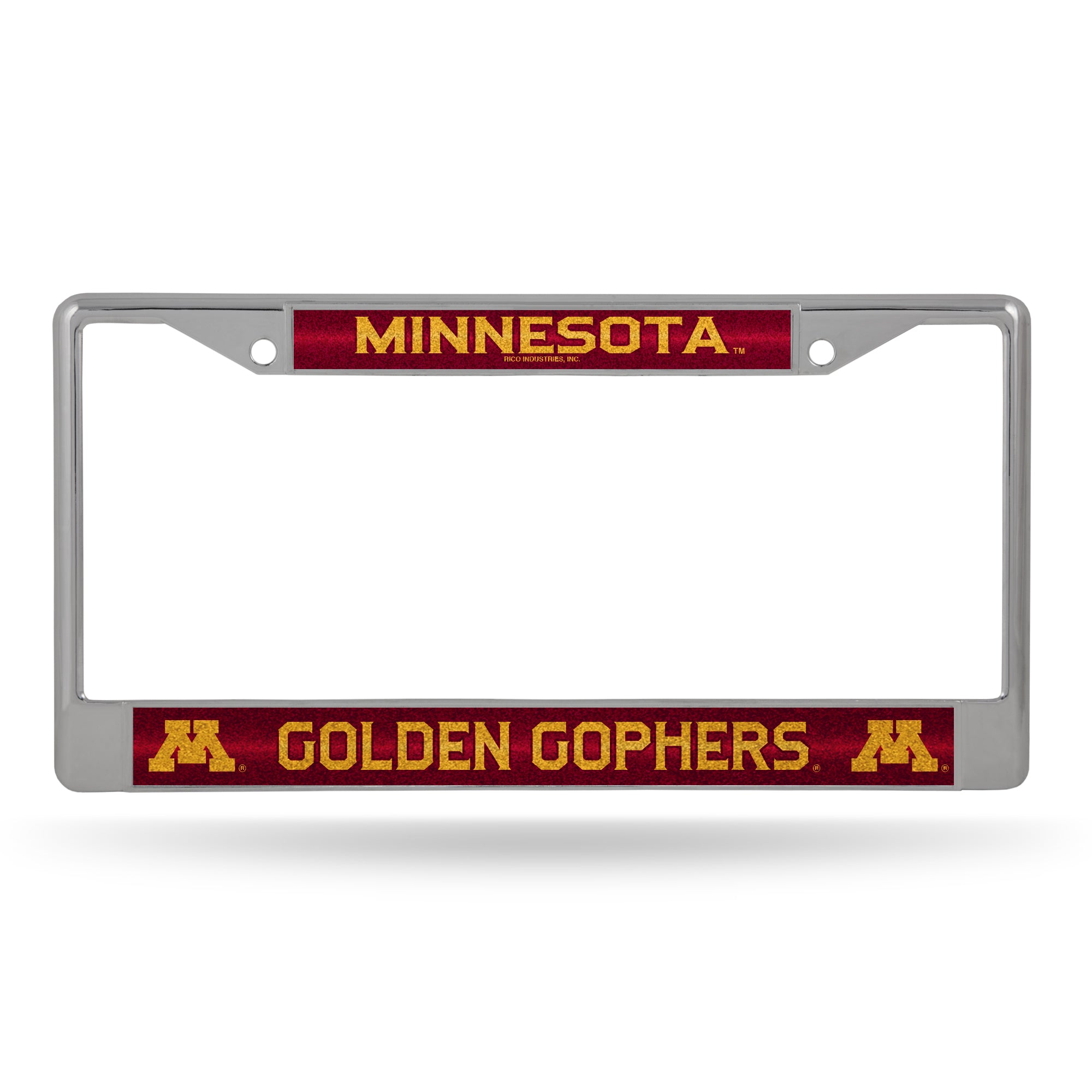 NCAA  Minnesota Golden Gophers Classic 12" x 6" Silver Bling Chrome Car/Truck/SUV Auto Accessory