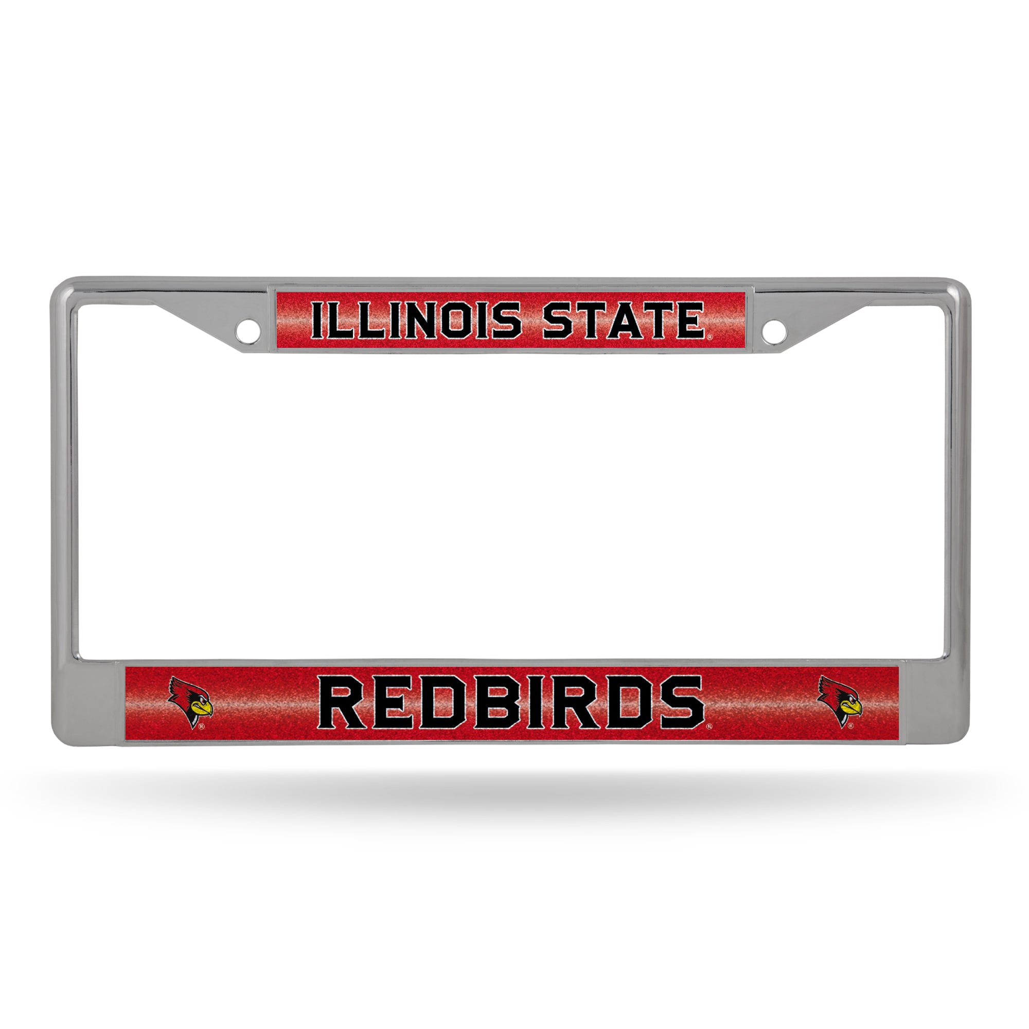 NCAA  Illinois State Redbirds Classic 12" x 6" Silver Bling Chrome Car/Truck/SUV Auto Accessory